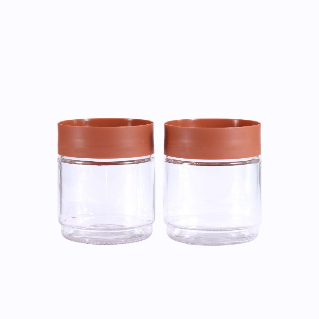 YERA Omega Stackable Glass Jars JR1000, 975ml, Set of 2 Pack