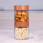 YERA Omega Stackable Glass Jars JR1000, 975ml, Set of 2 Pack