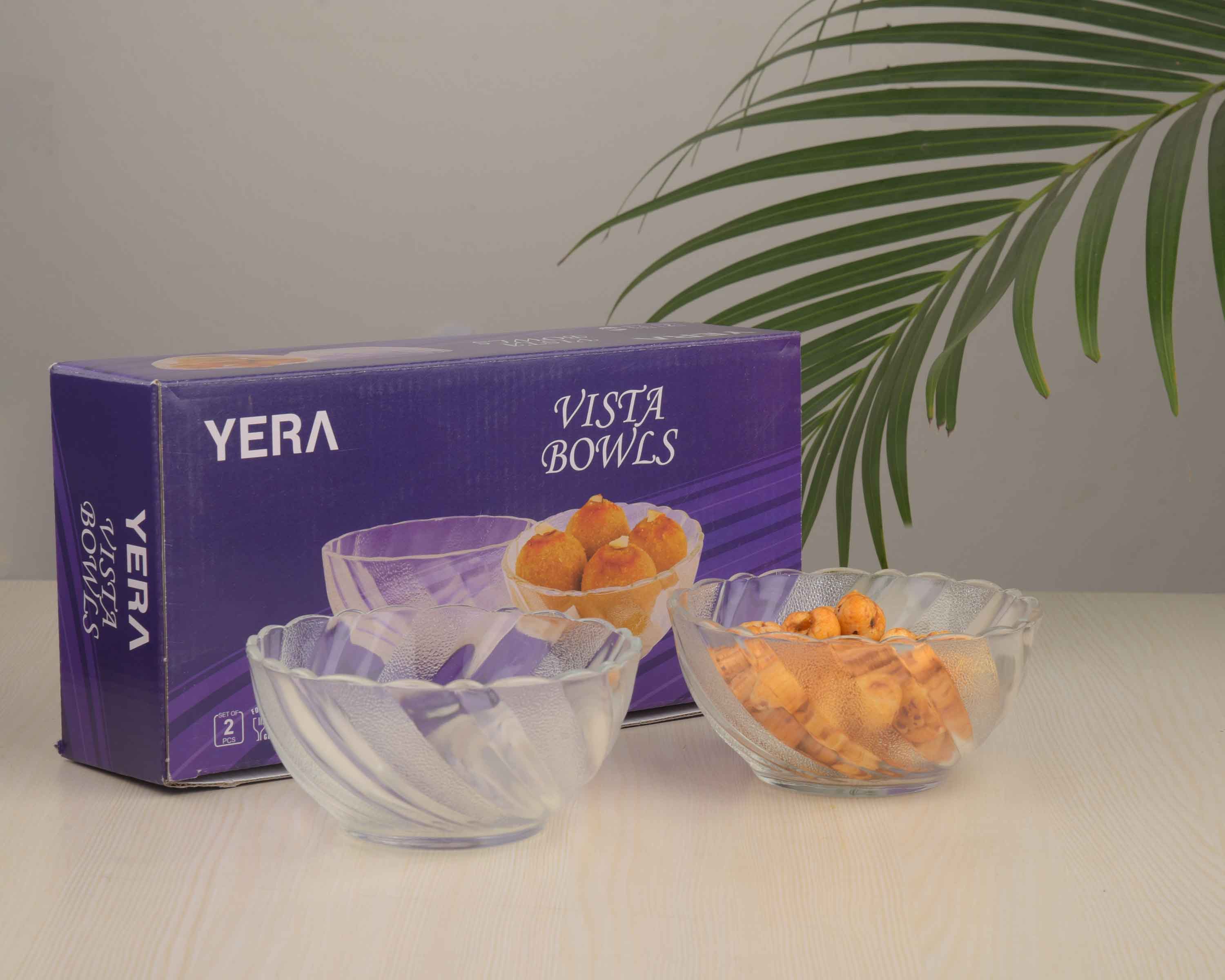 YERA Vista Glass Bowl B12CF, 345ml – Multipurpose Serving & Salad Bowl