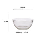 YERA Venus Glass Bowl B12SB, 350ml, Set of 6 Pack