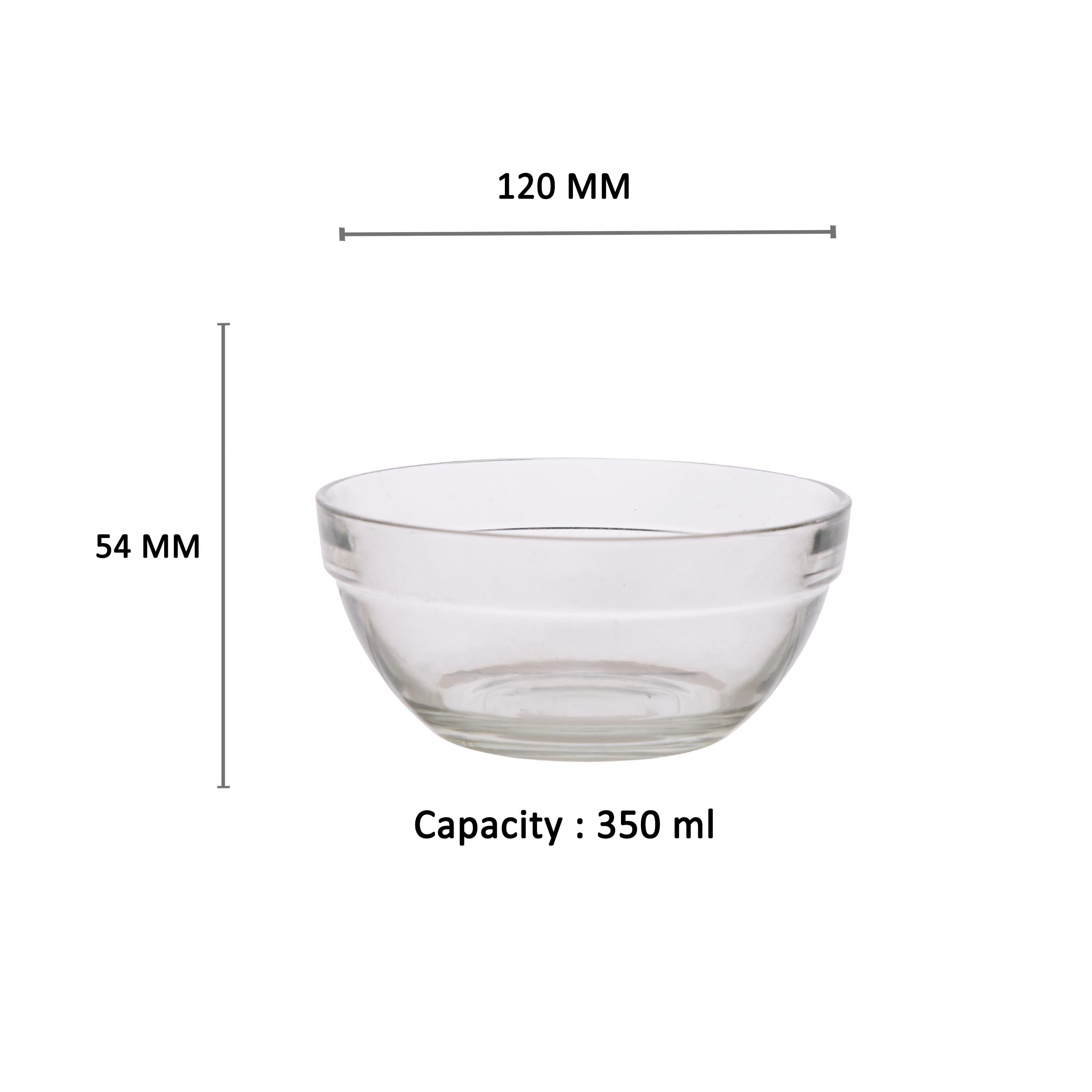 YERA Venus Glass Bowl B12SB, 350ml, Set of 6 Pack