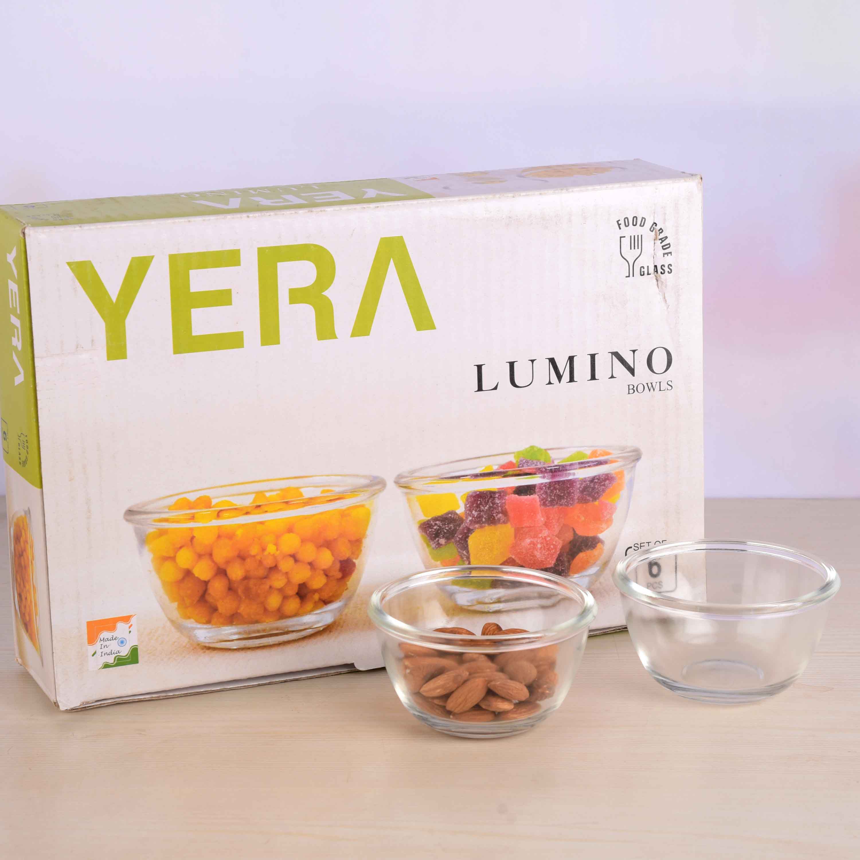 YERA Lumino Glass Bowl B6FL, 170ml, Set of 6 Pack – Dessert & Snack Bowls