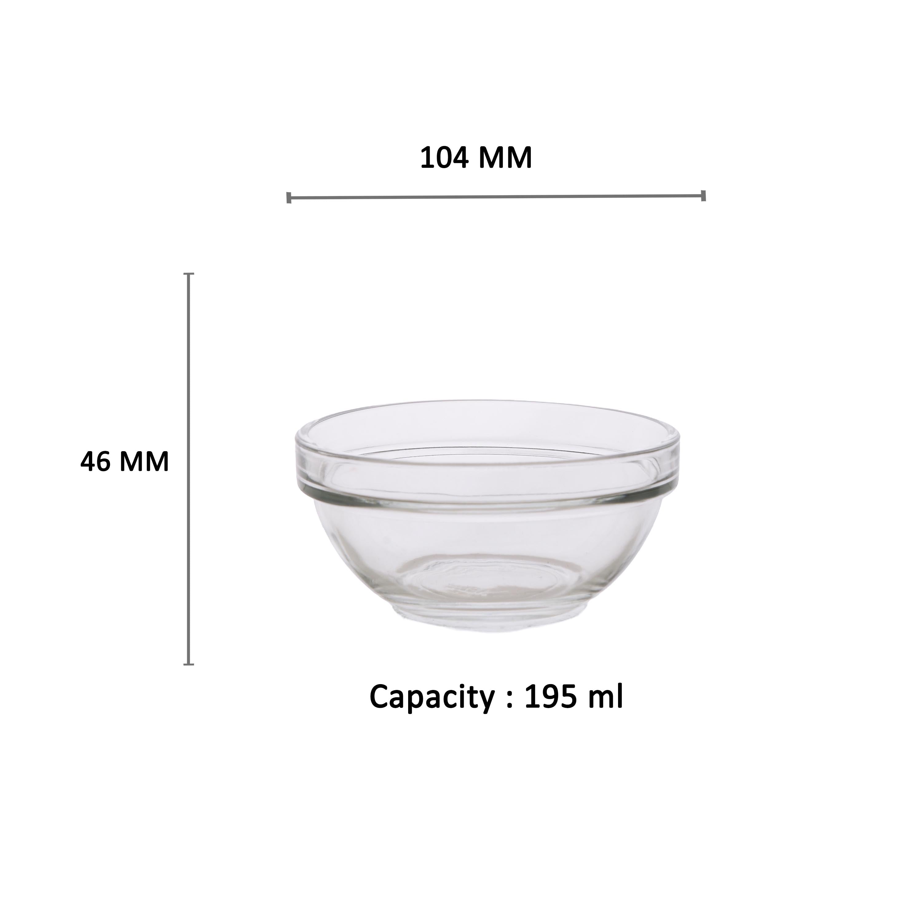 YERA Venus Glass Bowl B7SB, 195ml, Set of 6 Pack