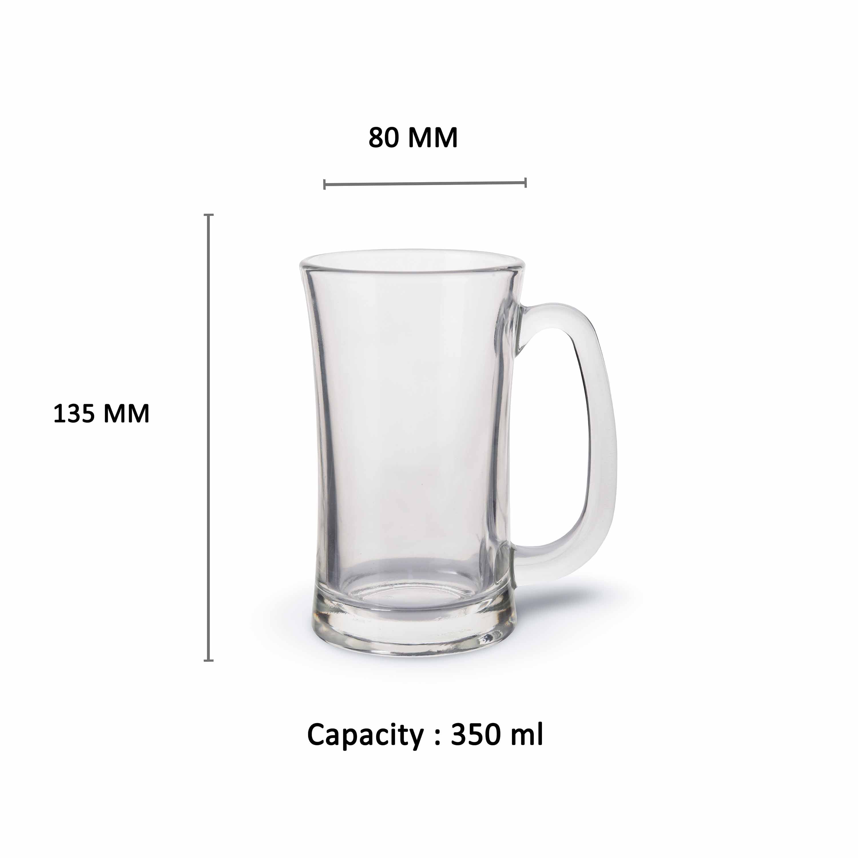 YERA Stylo Glass Mug BM350, 350ml, Set of 2/6 Pack