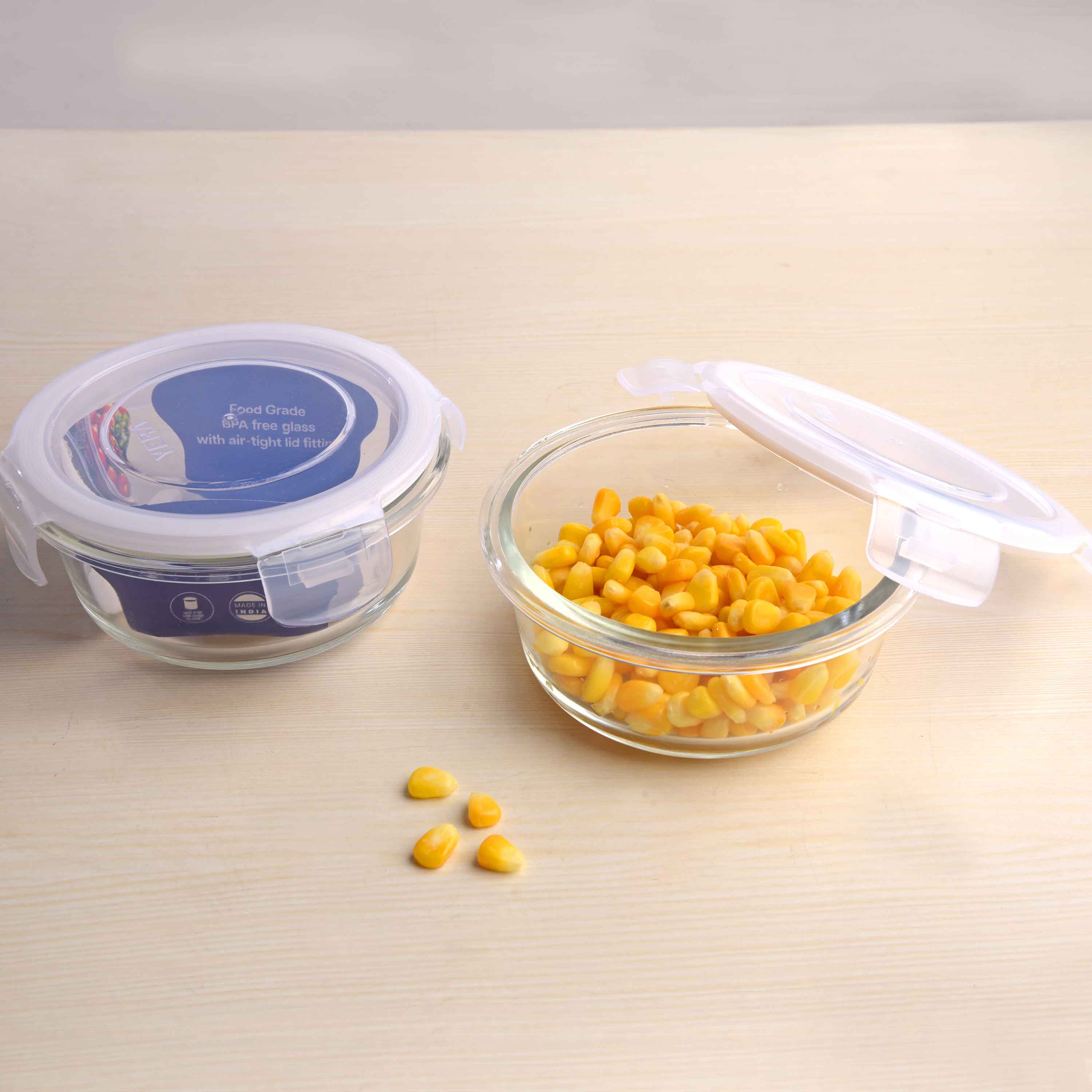 YERA Lunch Lock Glass Bowl BS375, 370ml – Airtight Food & Dessert Storage Bowl