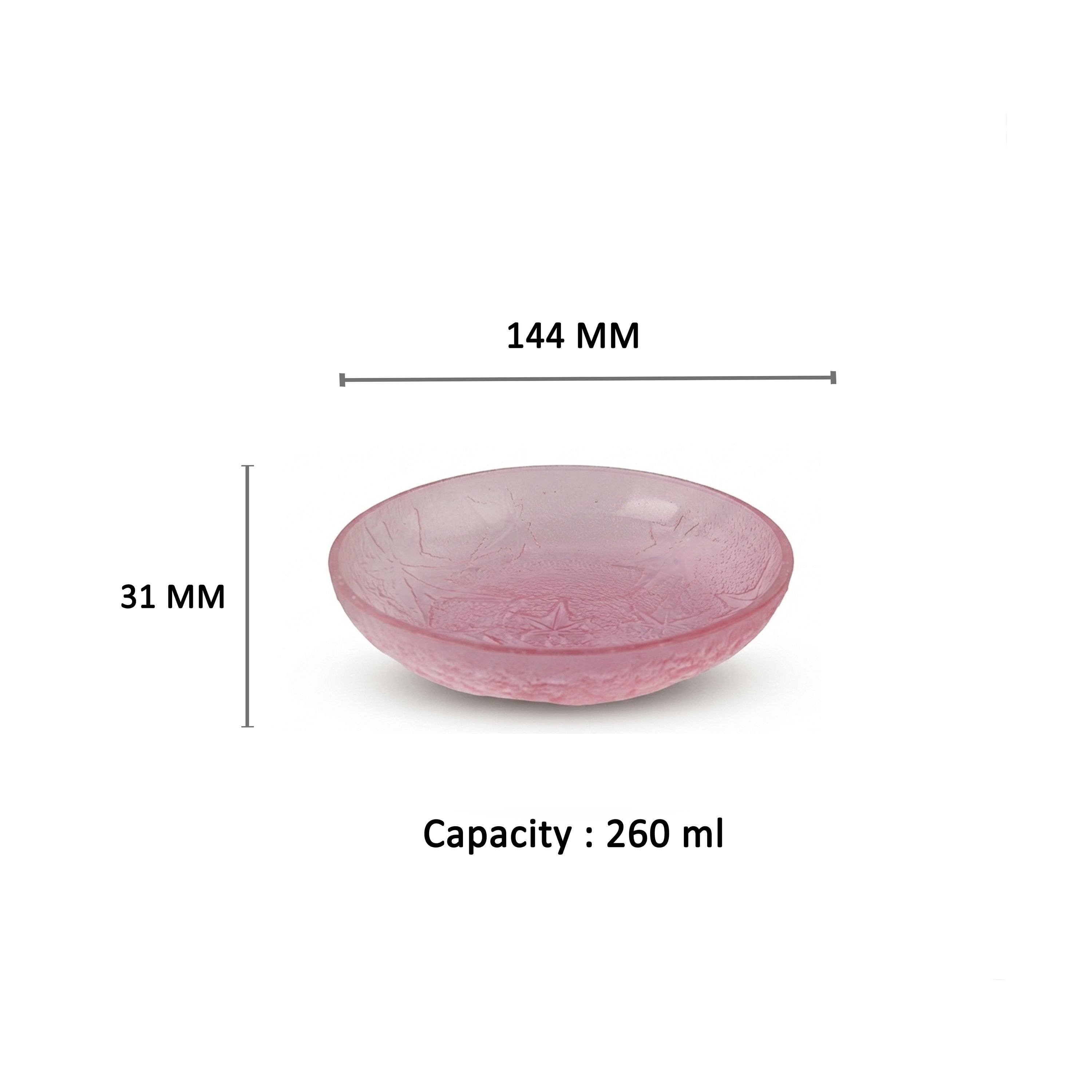 YERA Salsa Glassware B9ML Pink, 260ml, Set of 2 Pack – Glass Bowls for Serving & Gifting