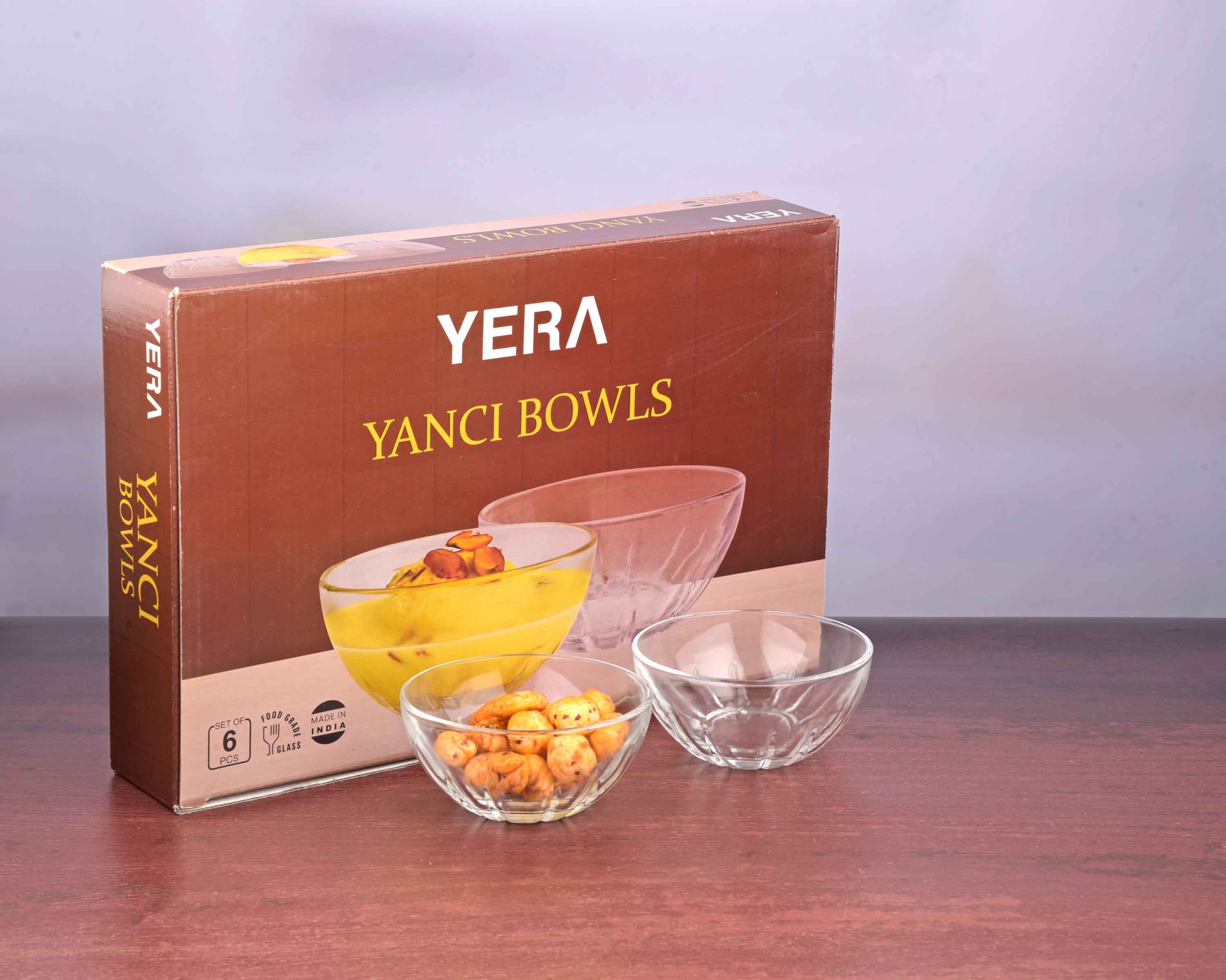 YERA Yanci Glass Bowl B5AC, 170ml, Set of 6 Pack – Designer Dessert Bowls