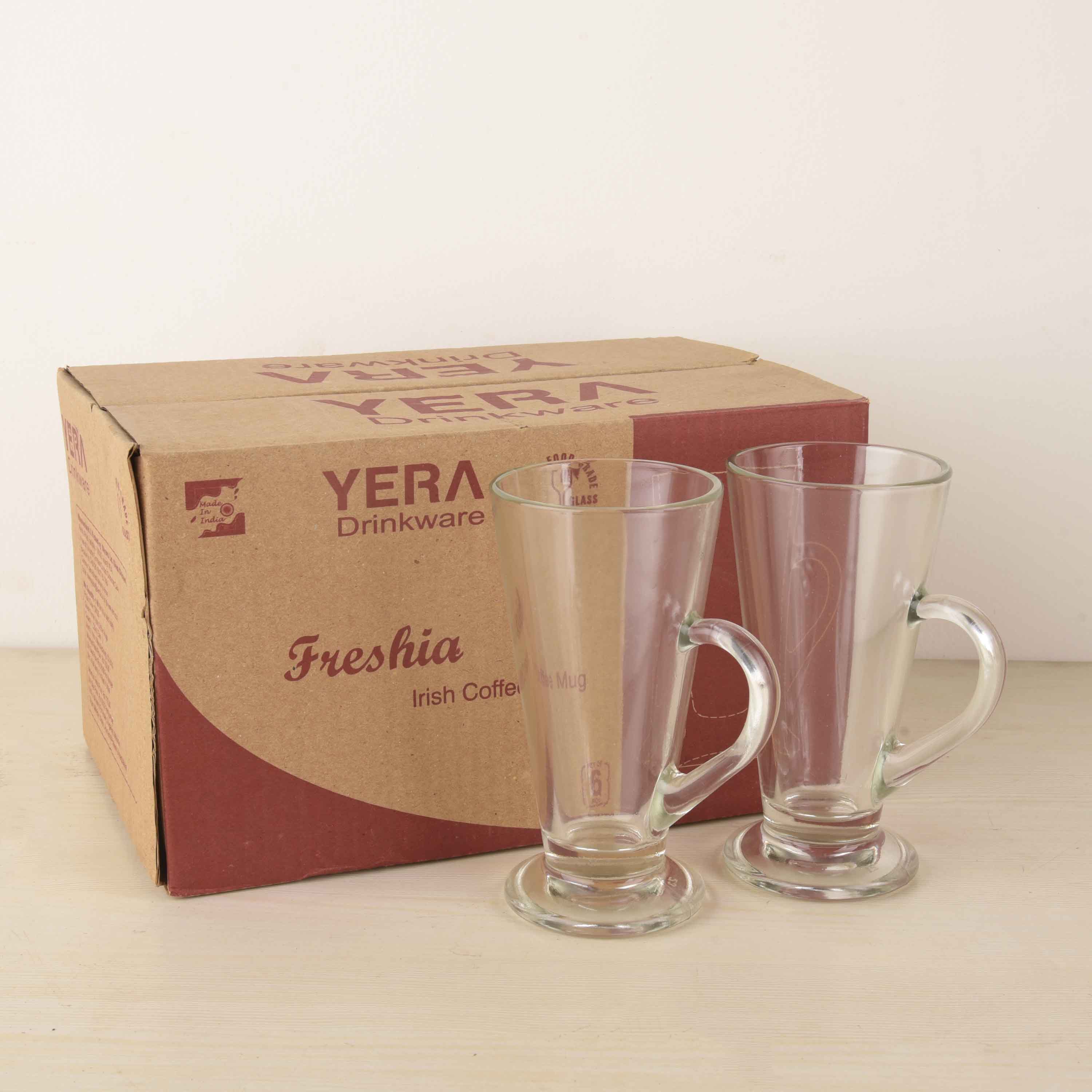 YERA Irish Glass Mug CM225, 225ml, Set of 6 Pack