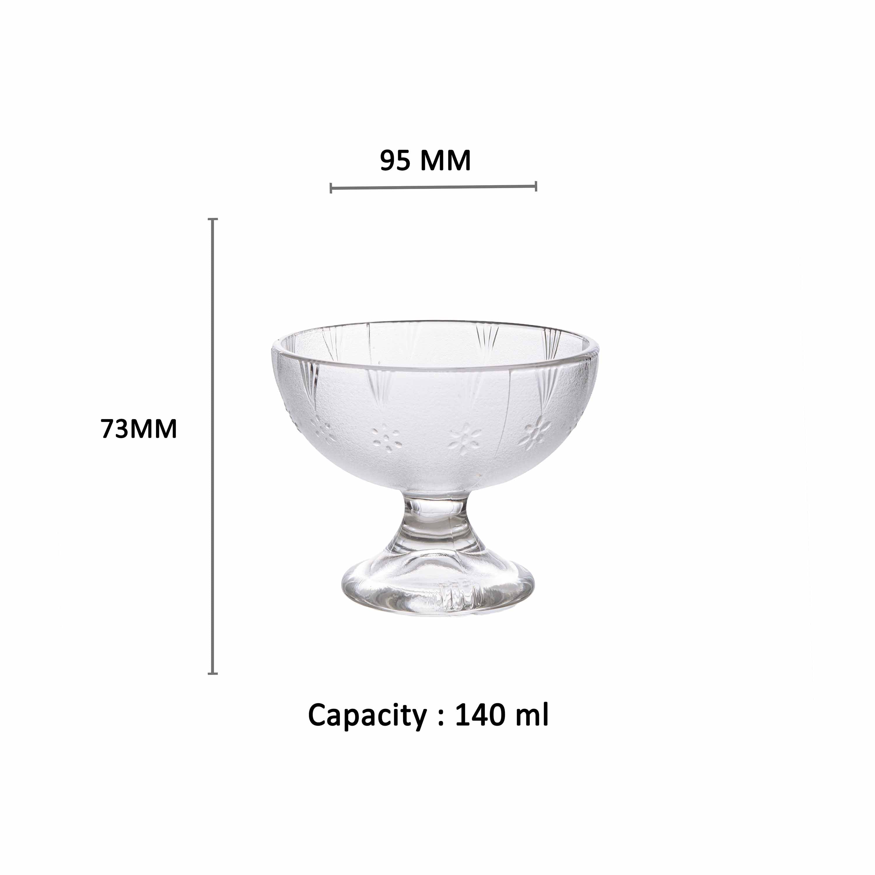 YERA Alaska Glass Ice Cream Bowl IC5FD, 140ml – Stylish Ice Cream & Sweet Bowl