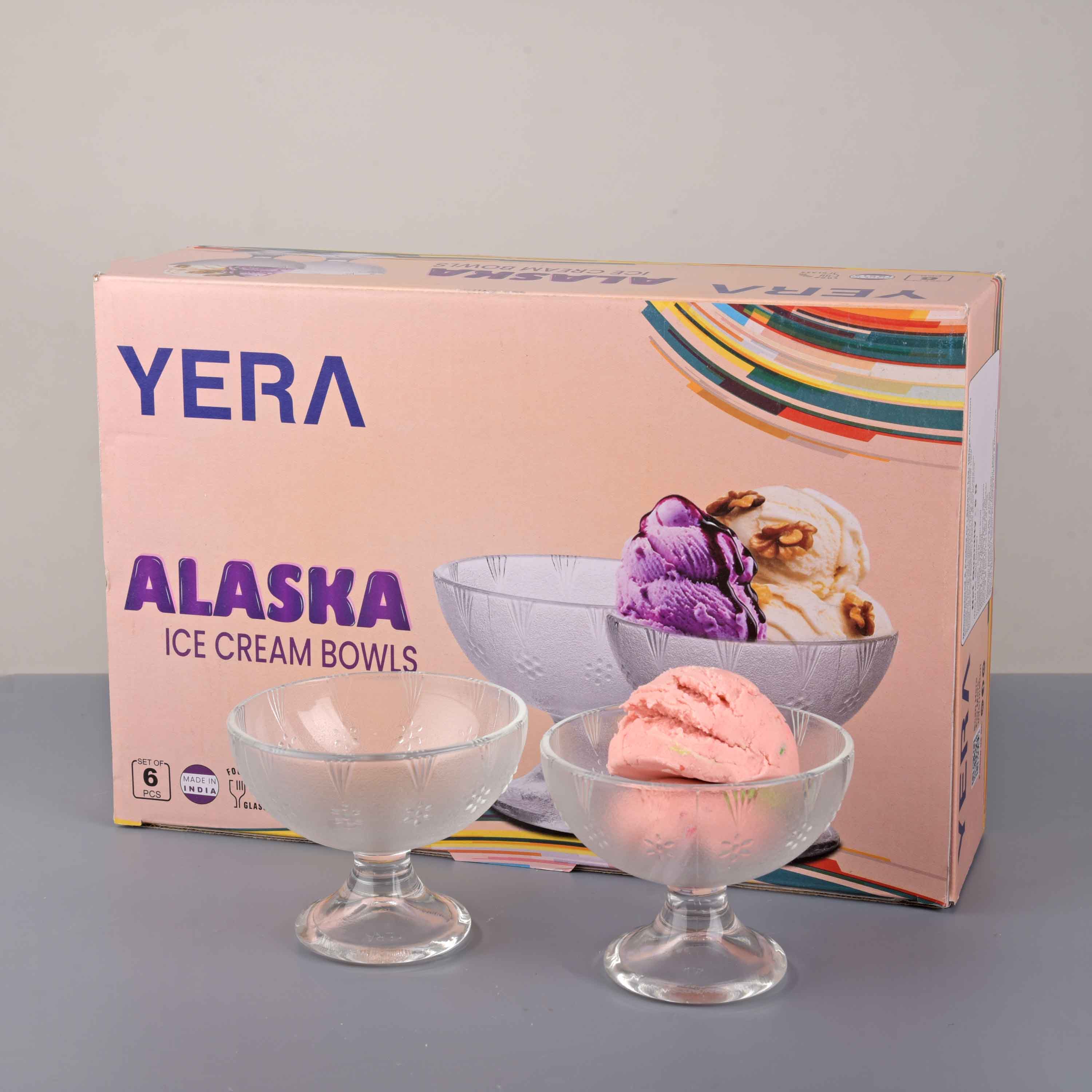 YERA Alaska Glass Ice Cream Bowl IC5FD, 140ml – Stylish Ice Cream & Sweet Bowl