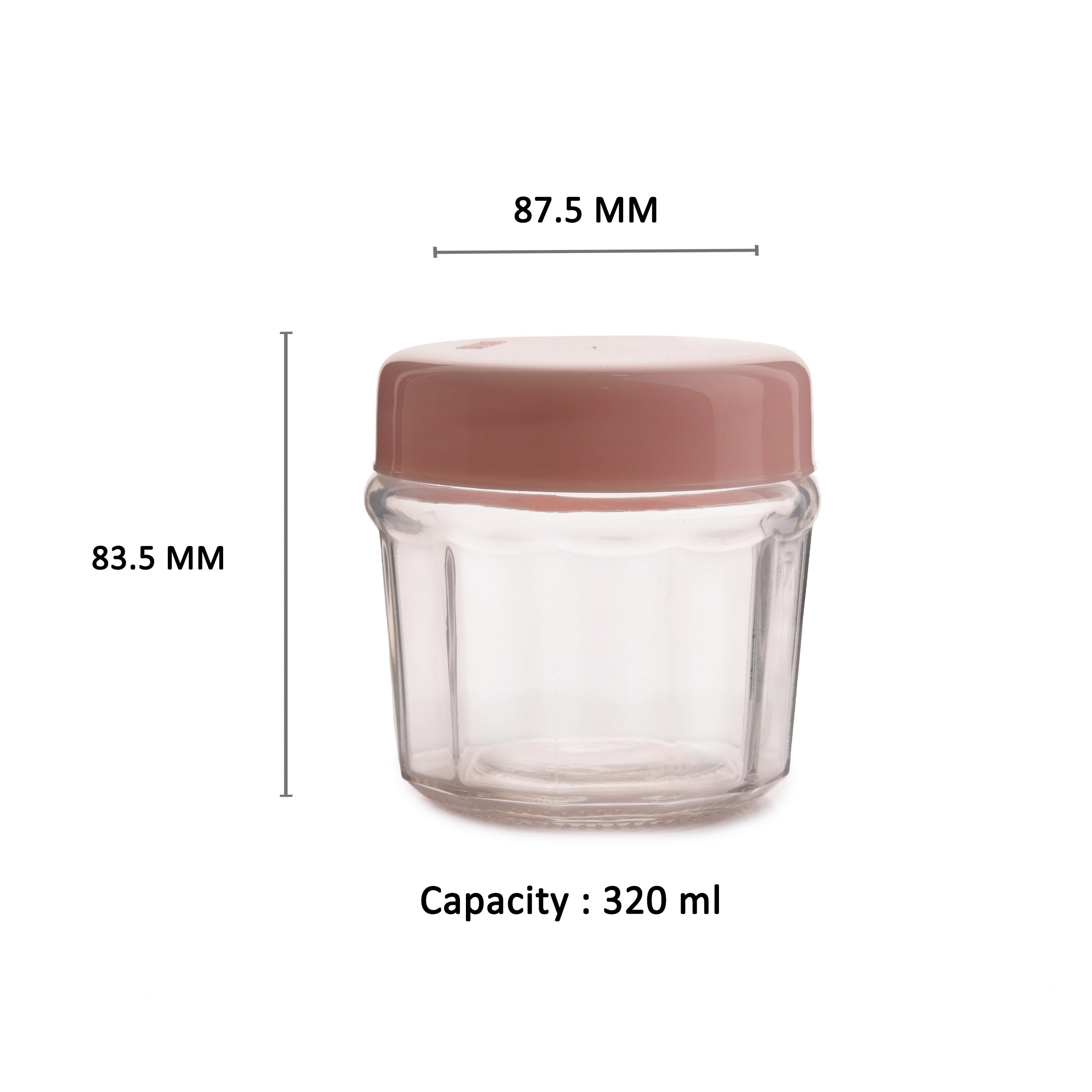 YERA Shell Glass Storage Jar ICF 320-215, 320ml, Set of 2 Pack – Airtight Kitchen Storage Jar