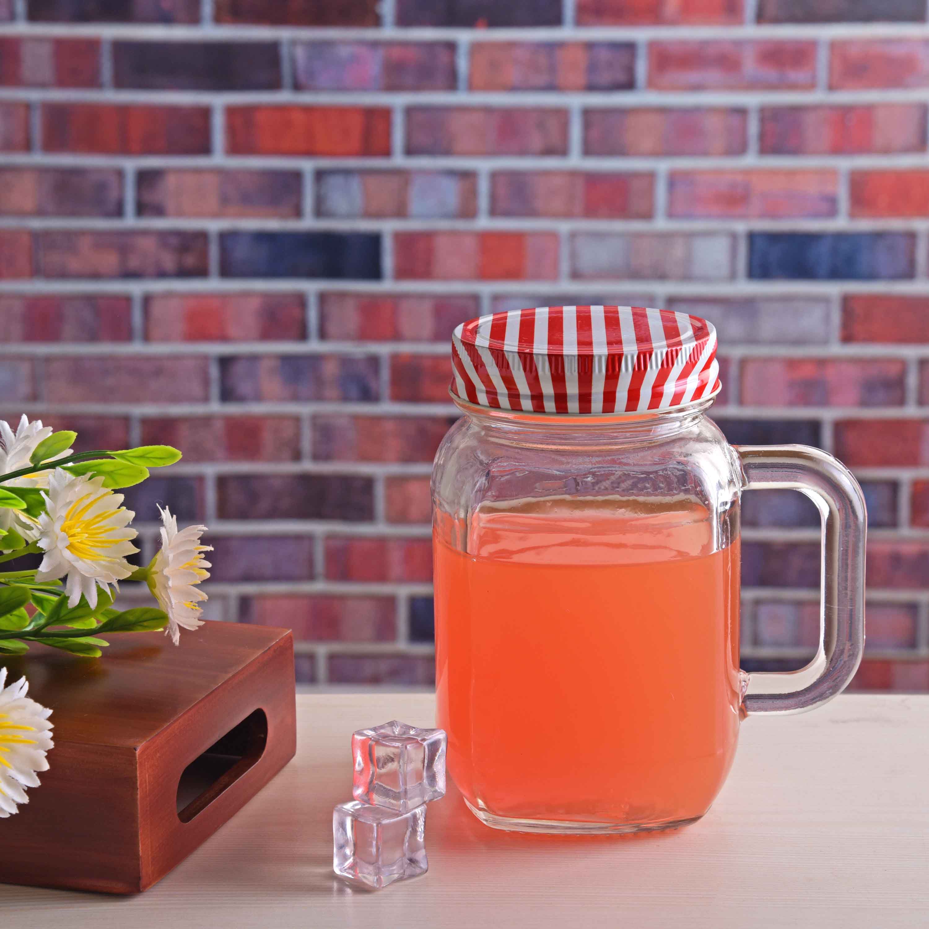 YERA Magnus Red Mason Jar ISS-0495-0380, 440ml, Set of 1 Pack