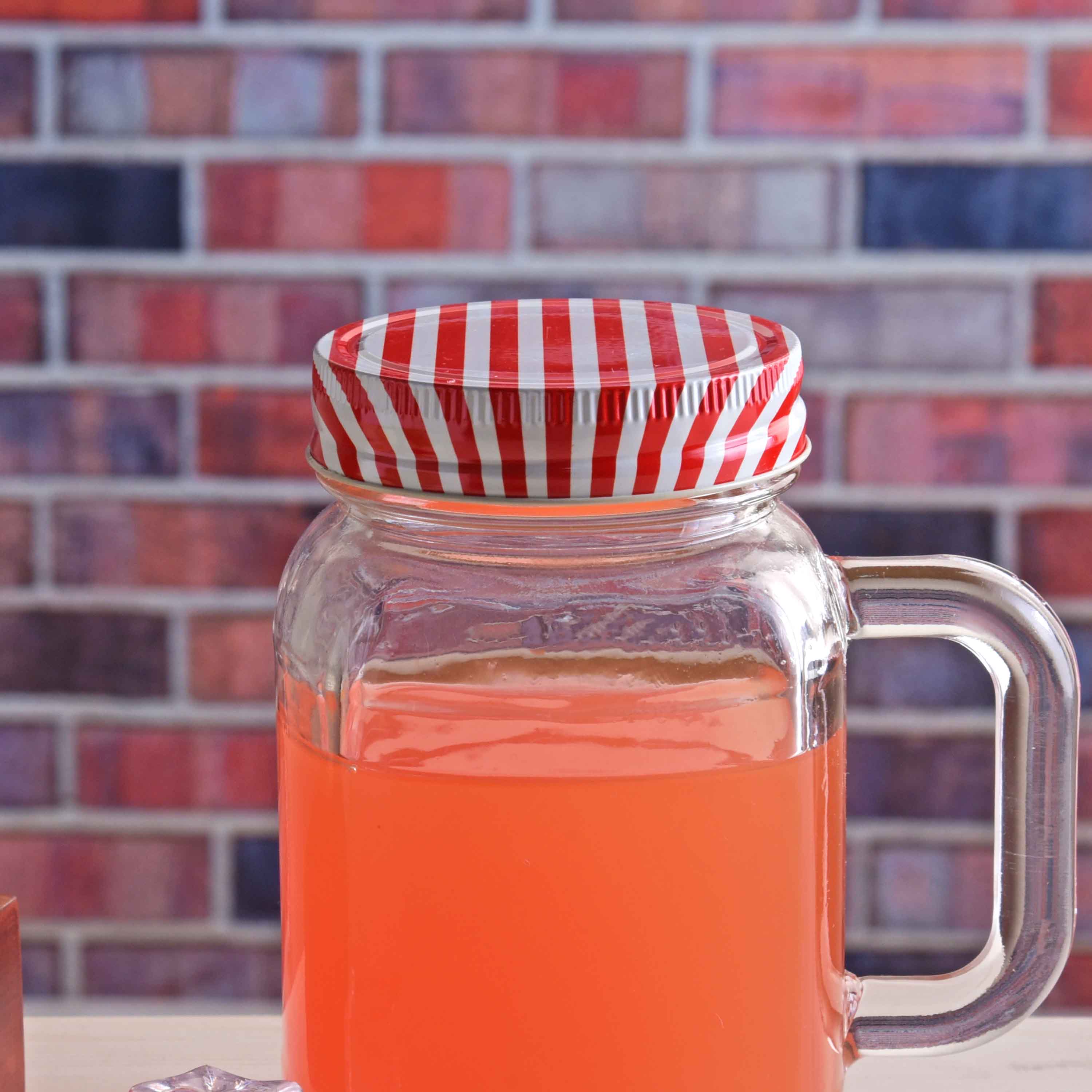 YERA Magnus Red Mason Jar ISS-0495-0380, 440ml, Set of 1 Pack