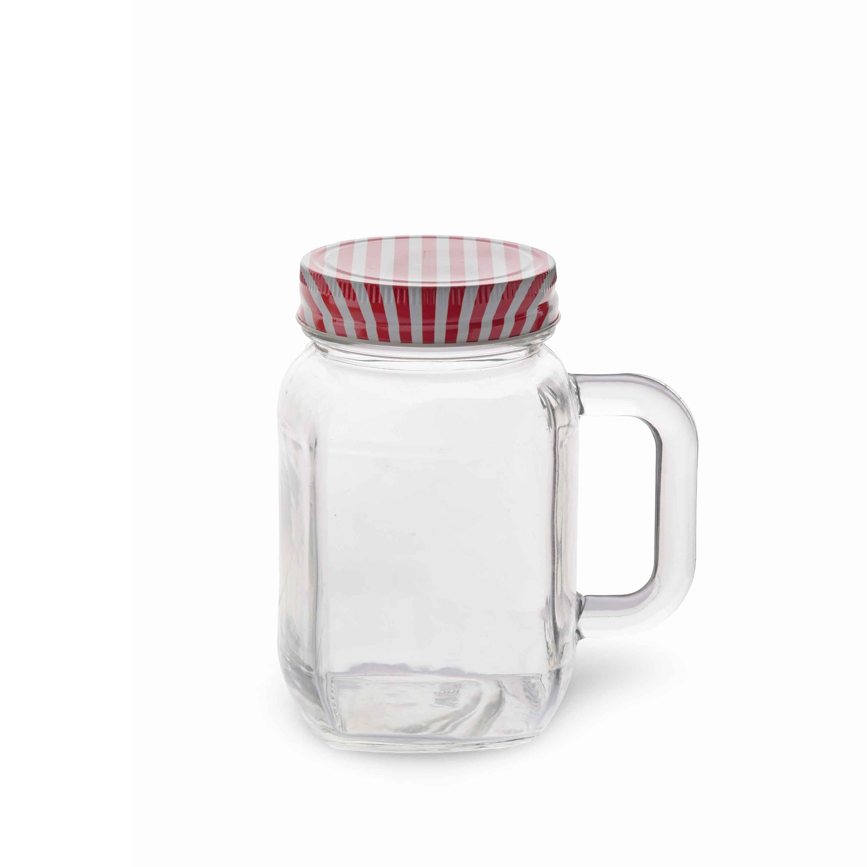 YERA Magnus Red Mason Jar ISS-0495-0380, 440ml, Set of 1 Pack
