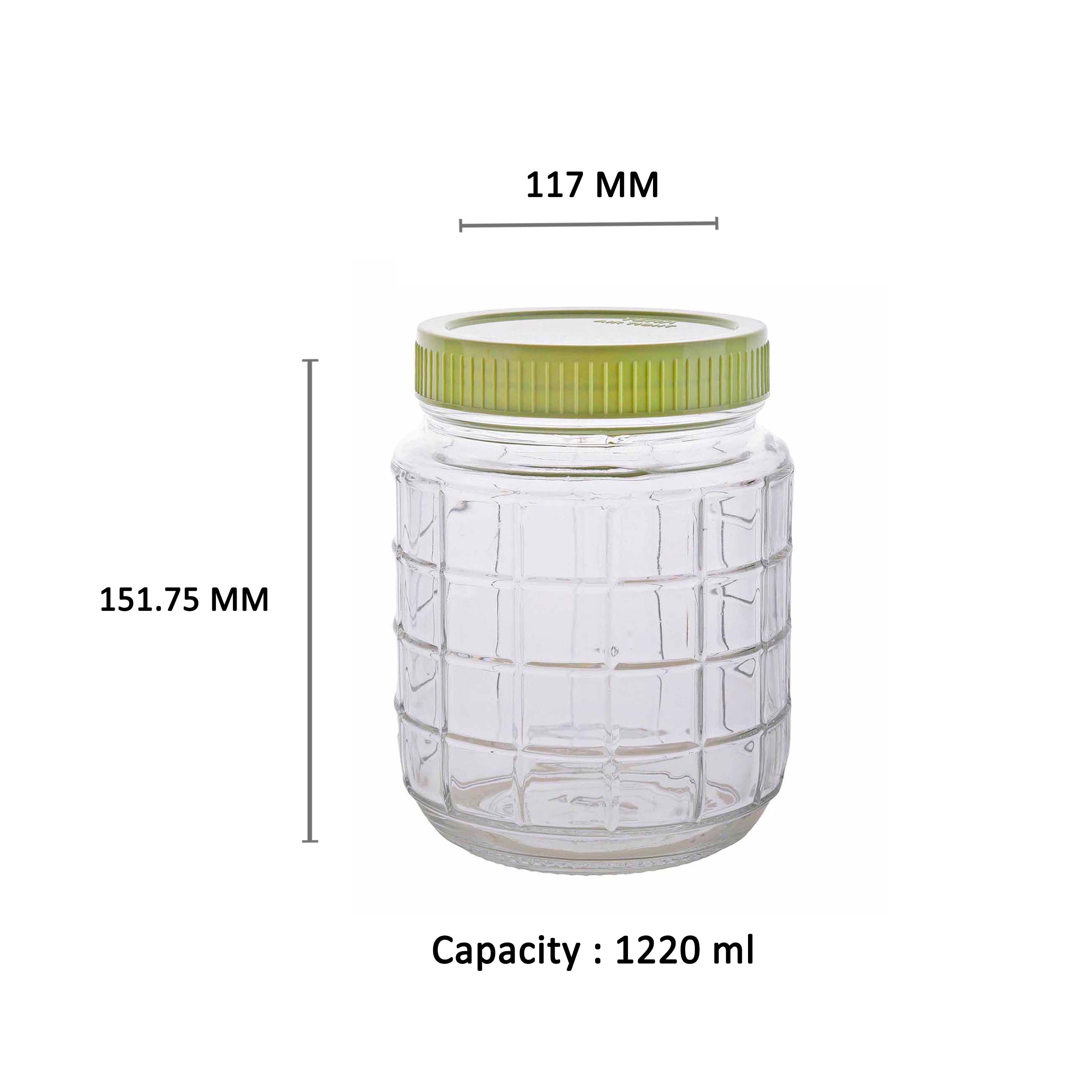 YERA Dublin Glass Jar JR1KGM22, 1220ml, 1 pc Pack