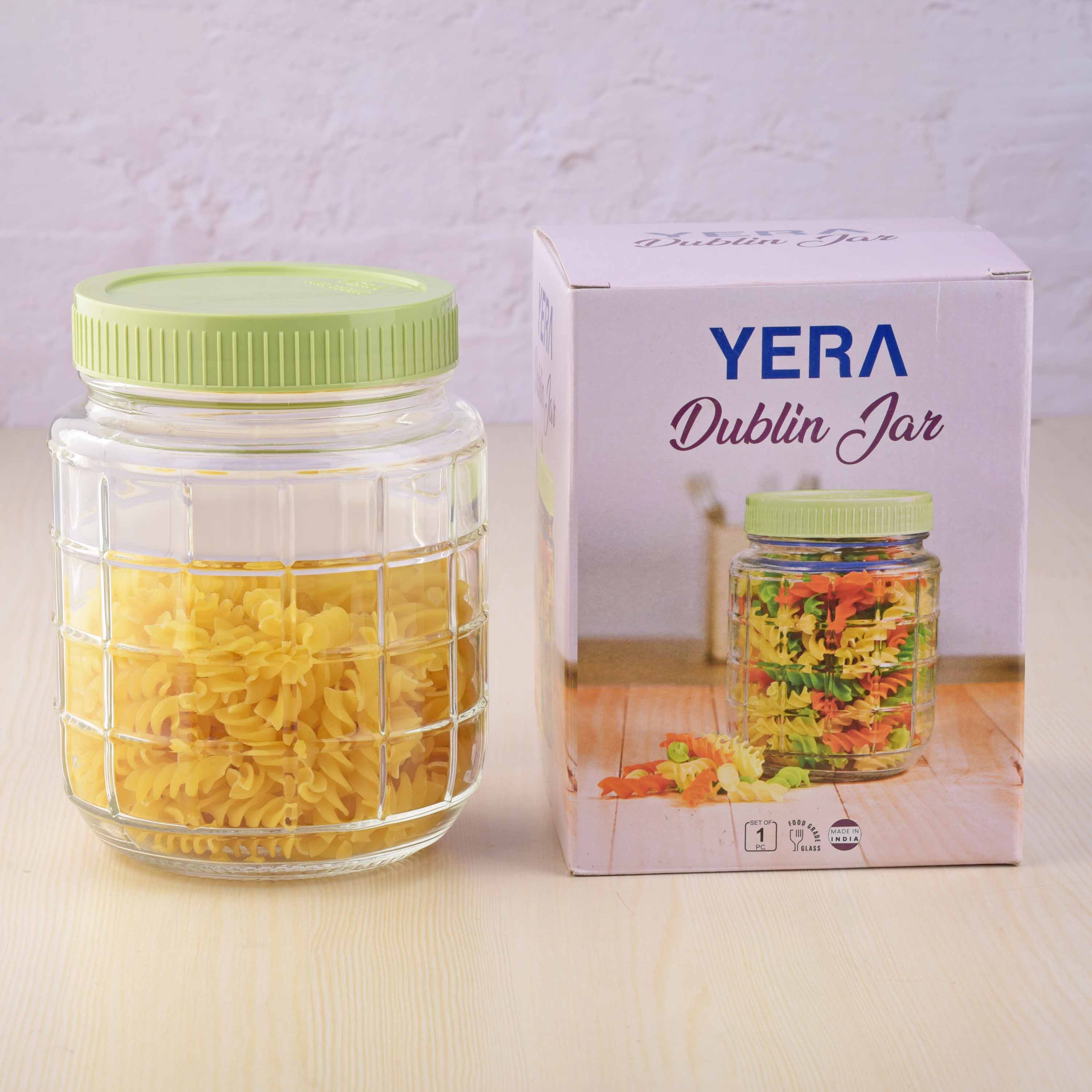 YERA Dublin Glass Jar JR1KGM22, 1220ml, 1 pc Pack