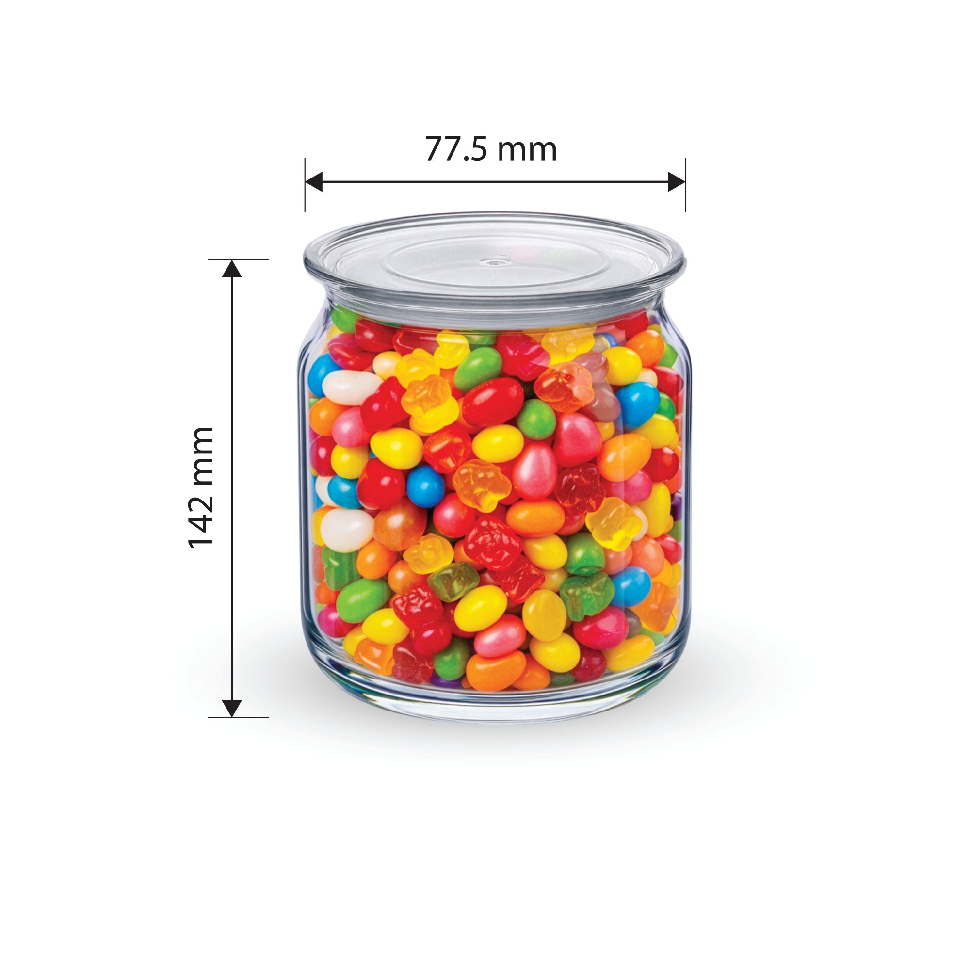 YERA Prima Evita-500 Glass Jar, 470ml, Set of 2 – Airtight Kitchen Storage Jars