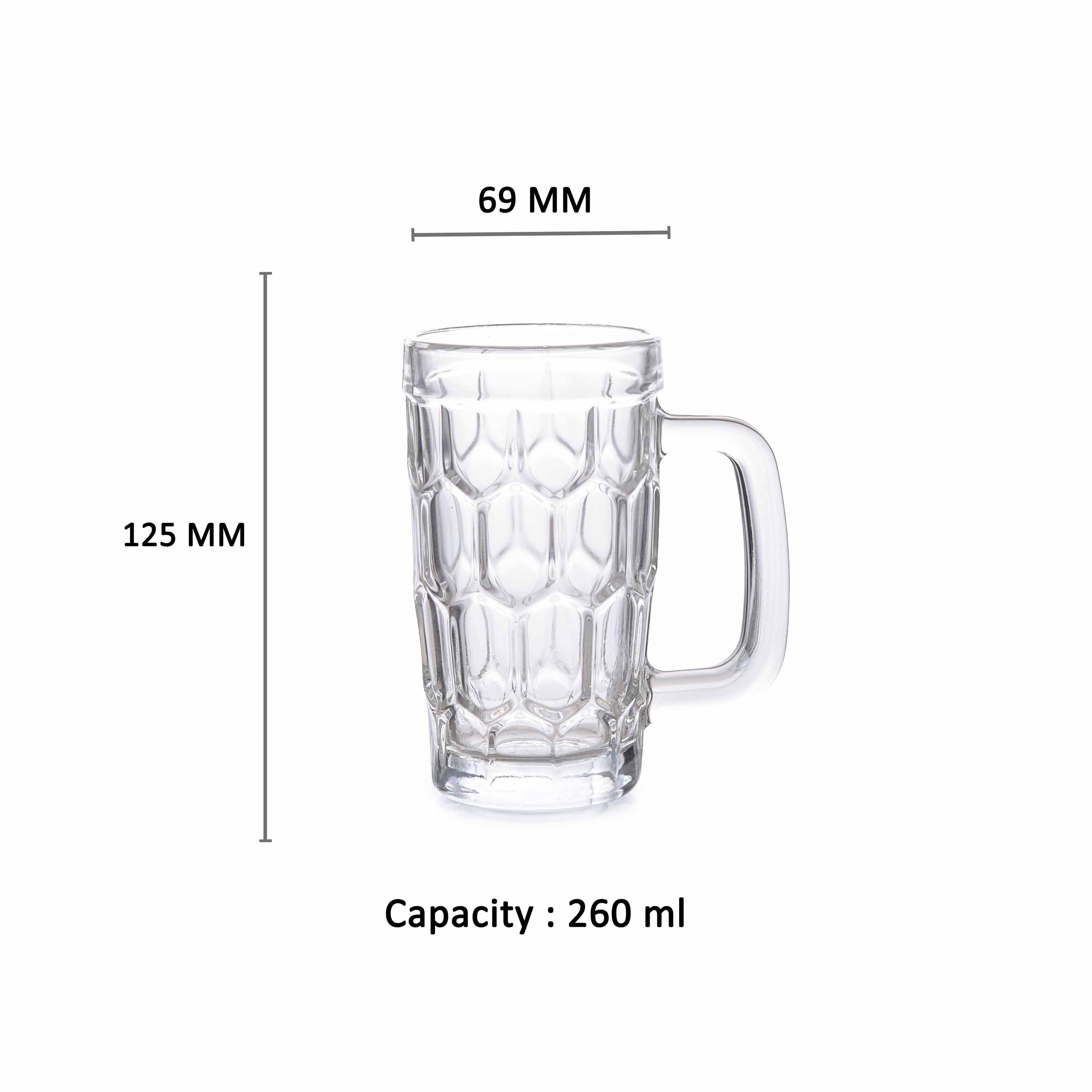 YERA Fructose Juice Mug JM10A, 260ml, Set of 1/6 Pack
