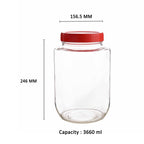 YERA Aahar Glass Storage Jars JR-3, 3660ml