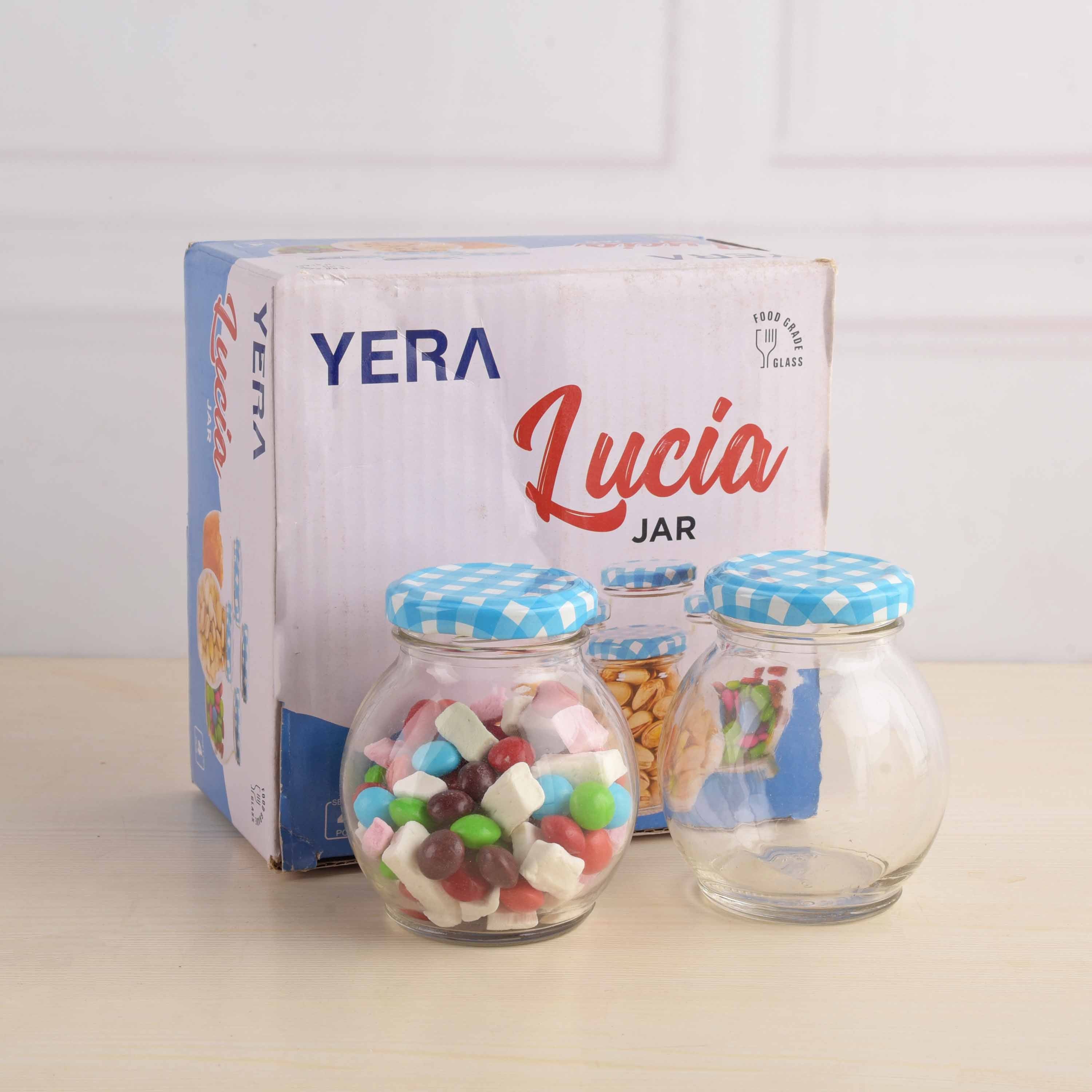 YERA Lucia Glass Jar JR245, 245ml, Set of 4 Pack