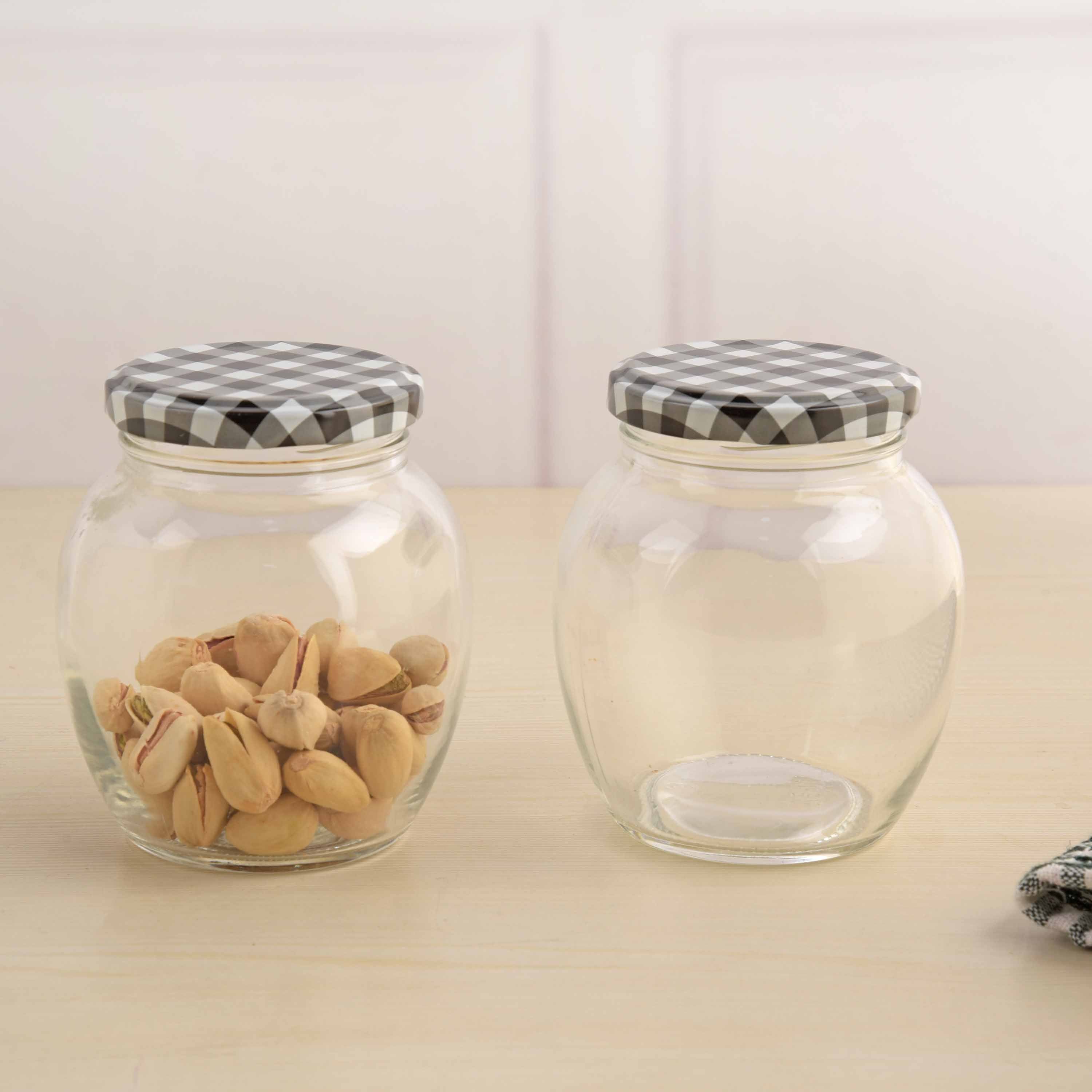 YERA Lucia Glass Jar JR375 - Black, 375ml, Set of 2/3 Pack