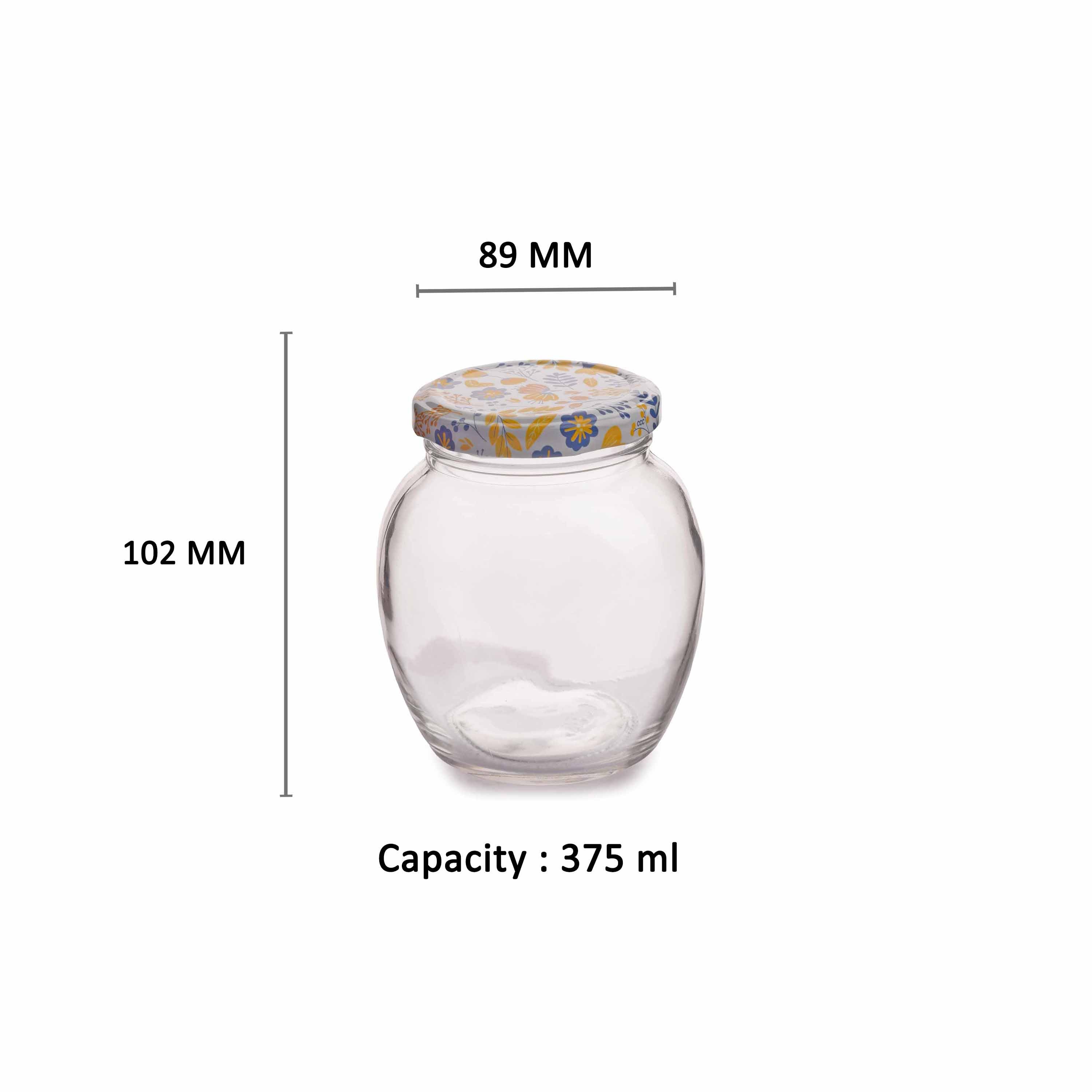 YERA Lucia Glass Jar JR375 - Yellow, 375ml, Set of 2/3 Pack