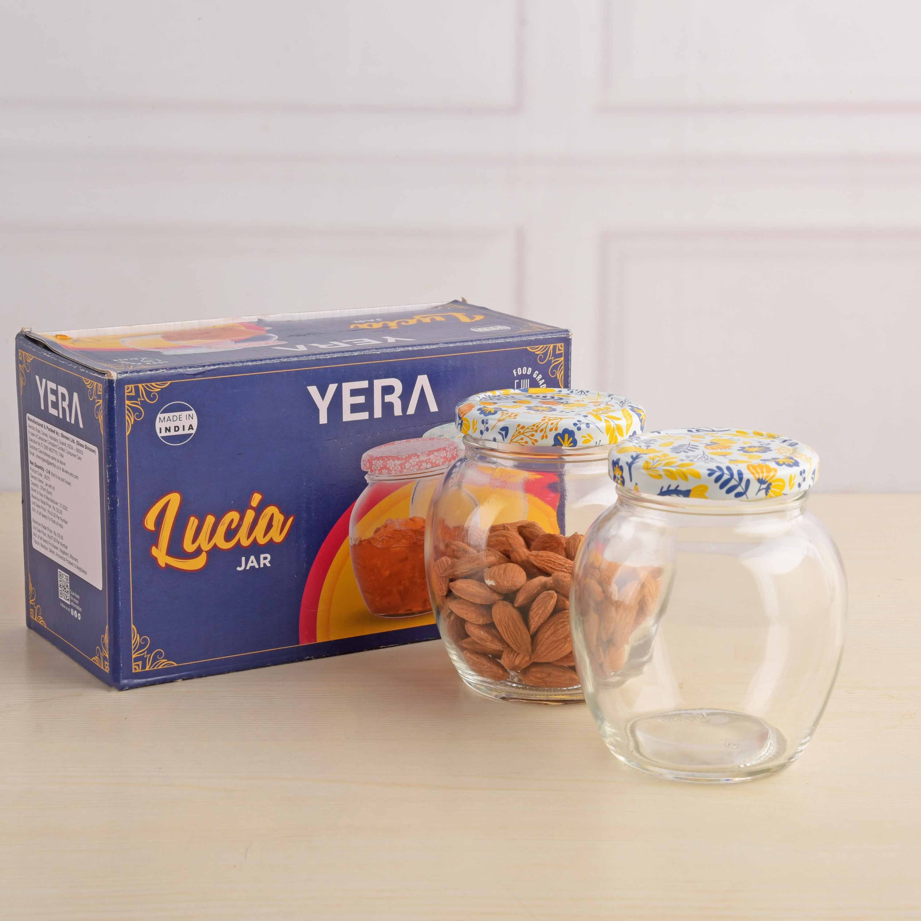 YERA Lucia Glass Jar JR375 - Yellow, 375ml, Set of 2/3 Pack