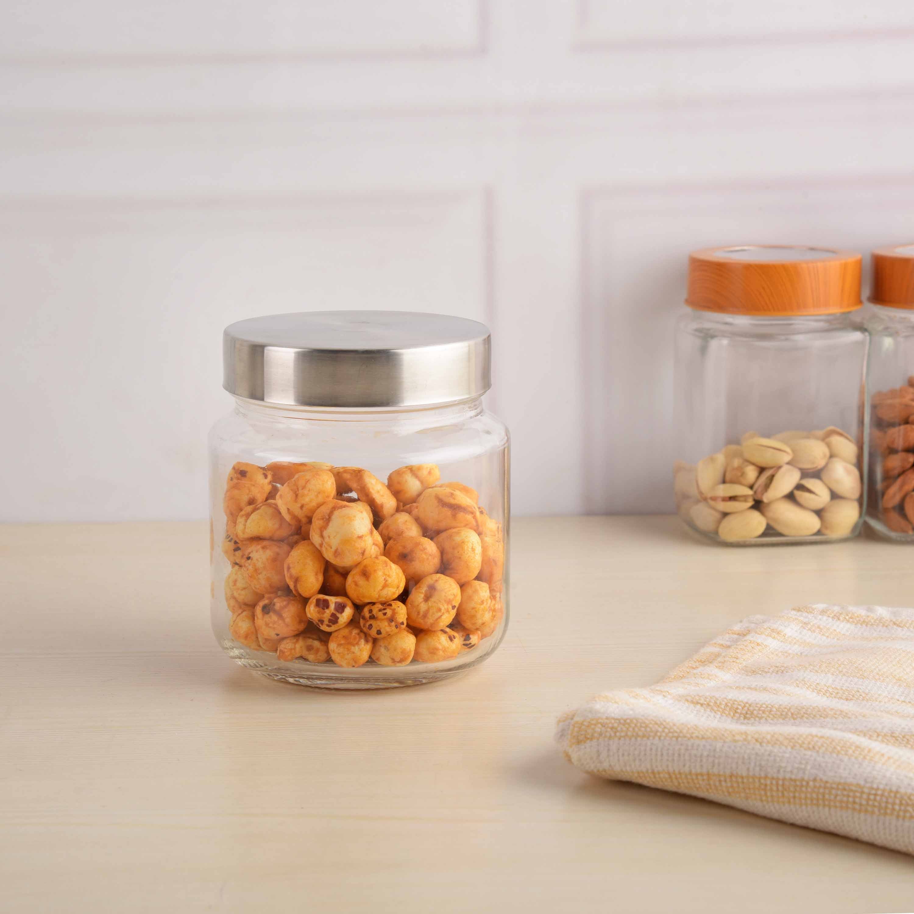 YERA Steelex Glass Jar JR500ST, 565ml, Set of 2 Pack