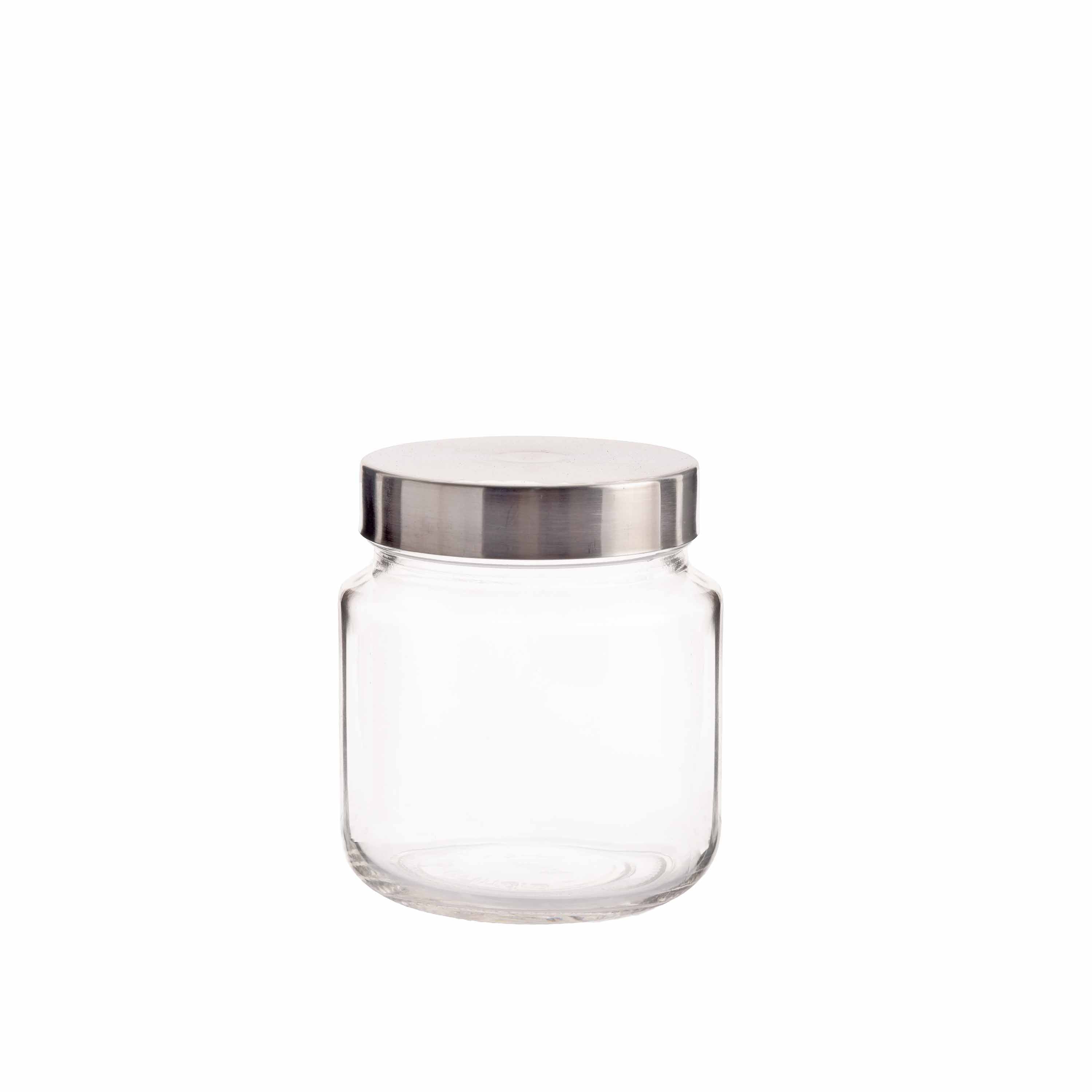 YERA Steelex Glass Jar JR500ST, 565ml, Set of 2 Pack