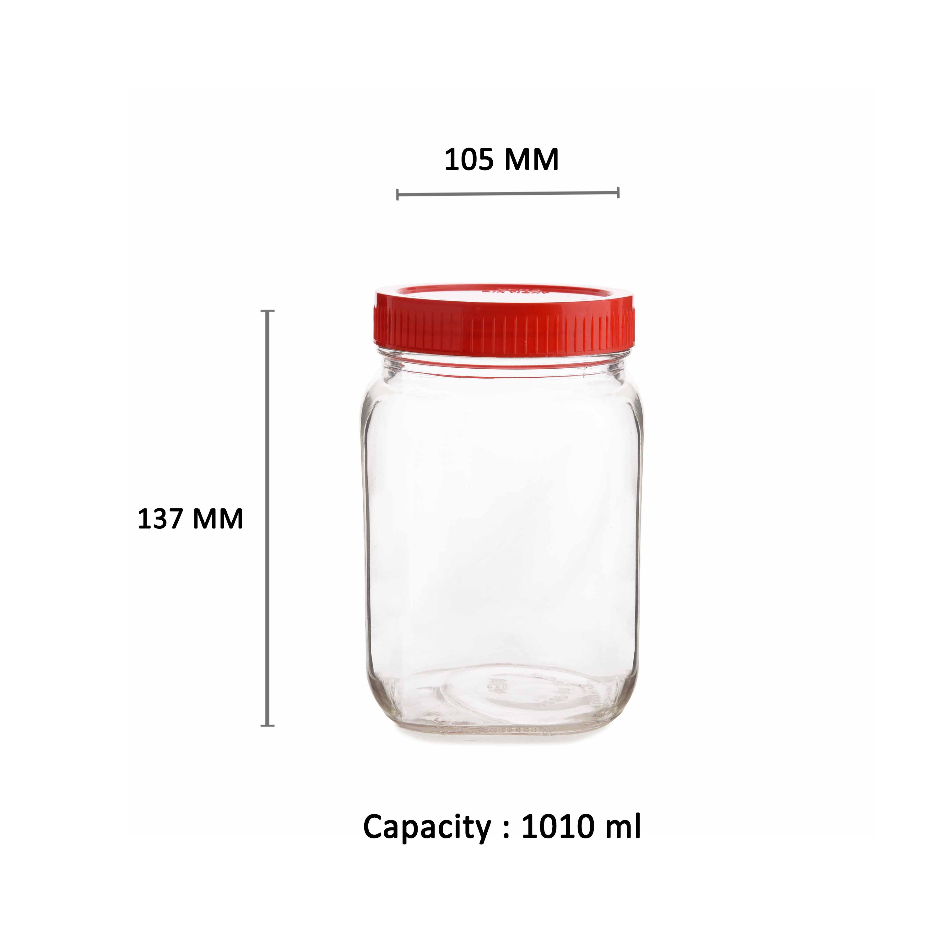 YERA Aahar Glass Storage Jars JS-2, 1010ml