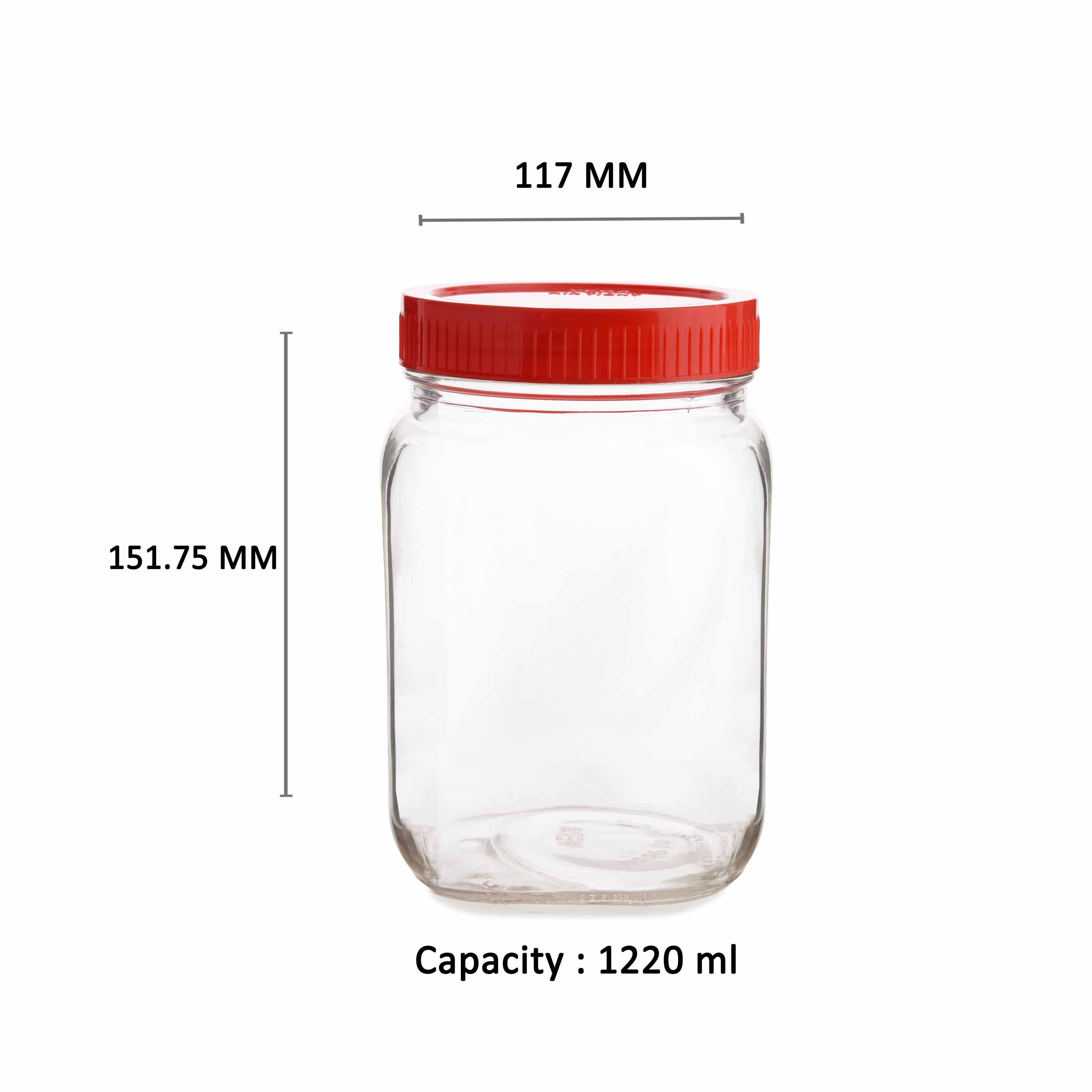 YERA Aahar Glass Storage Jars JS-3, 1420ml