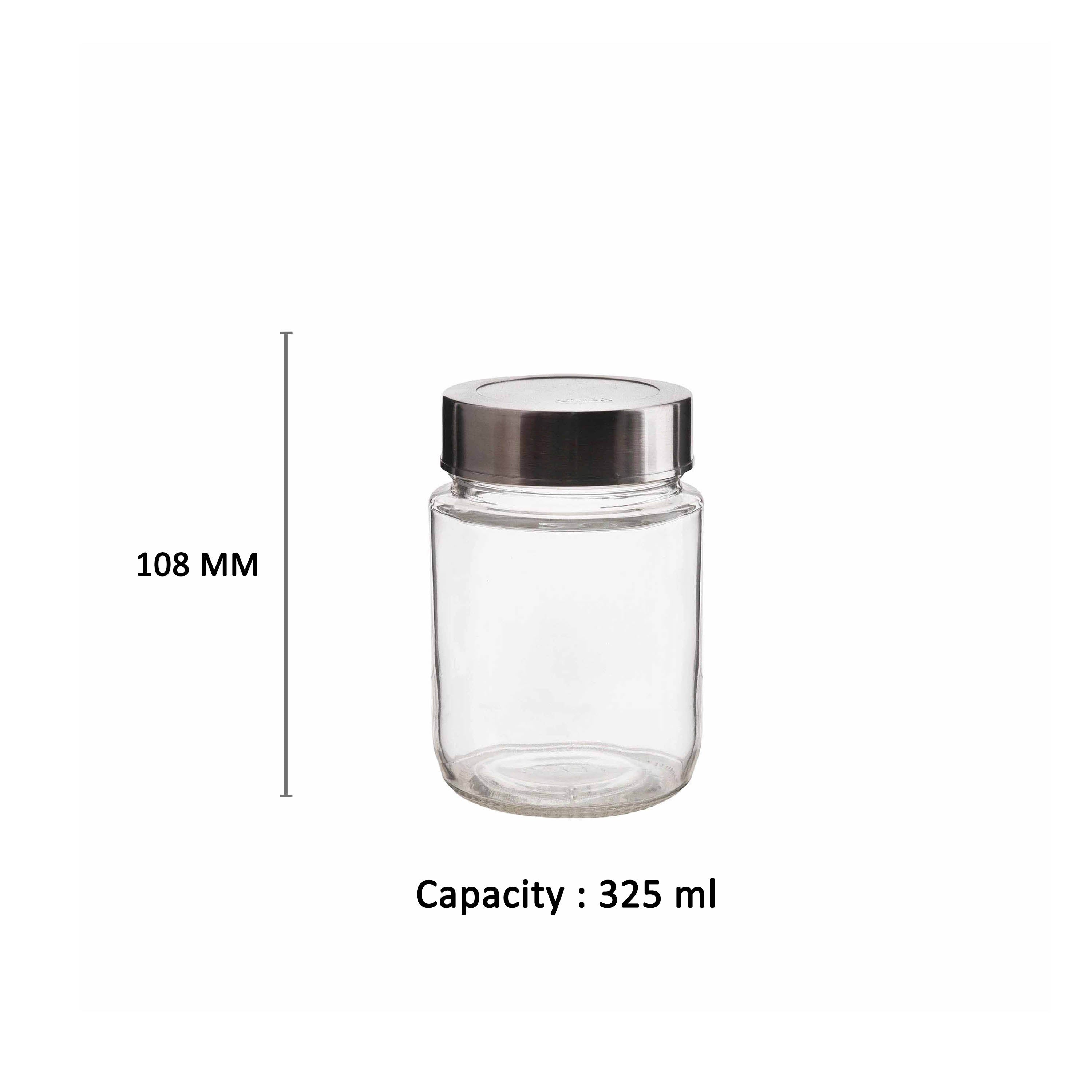 YERA KRM Series Glass Jars KRM-0300, 325ml, Set of 3 Pack