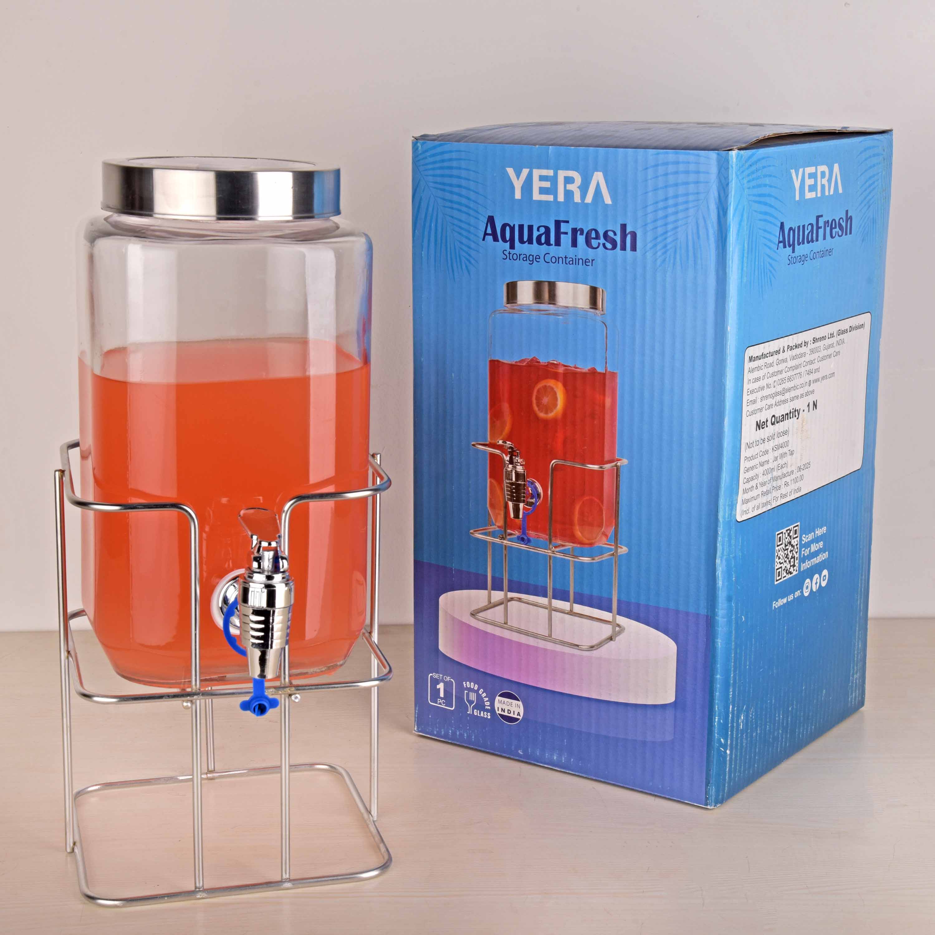 YERA Aquafresh Glass Jar (tap/stand) KSM-4000, 4000ml, 1 pc Pack