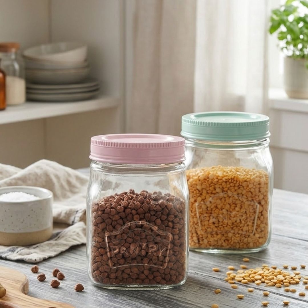 YERA Pantry Glass Storage Jar PJS-1500, 1500ml, 1 Pc Pack – Glass Kitchen Storage Jar