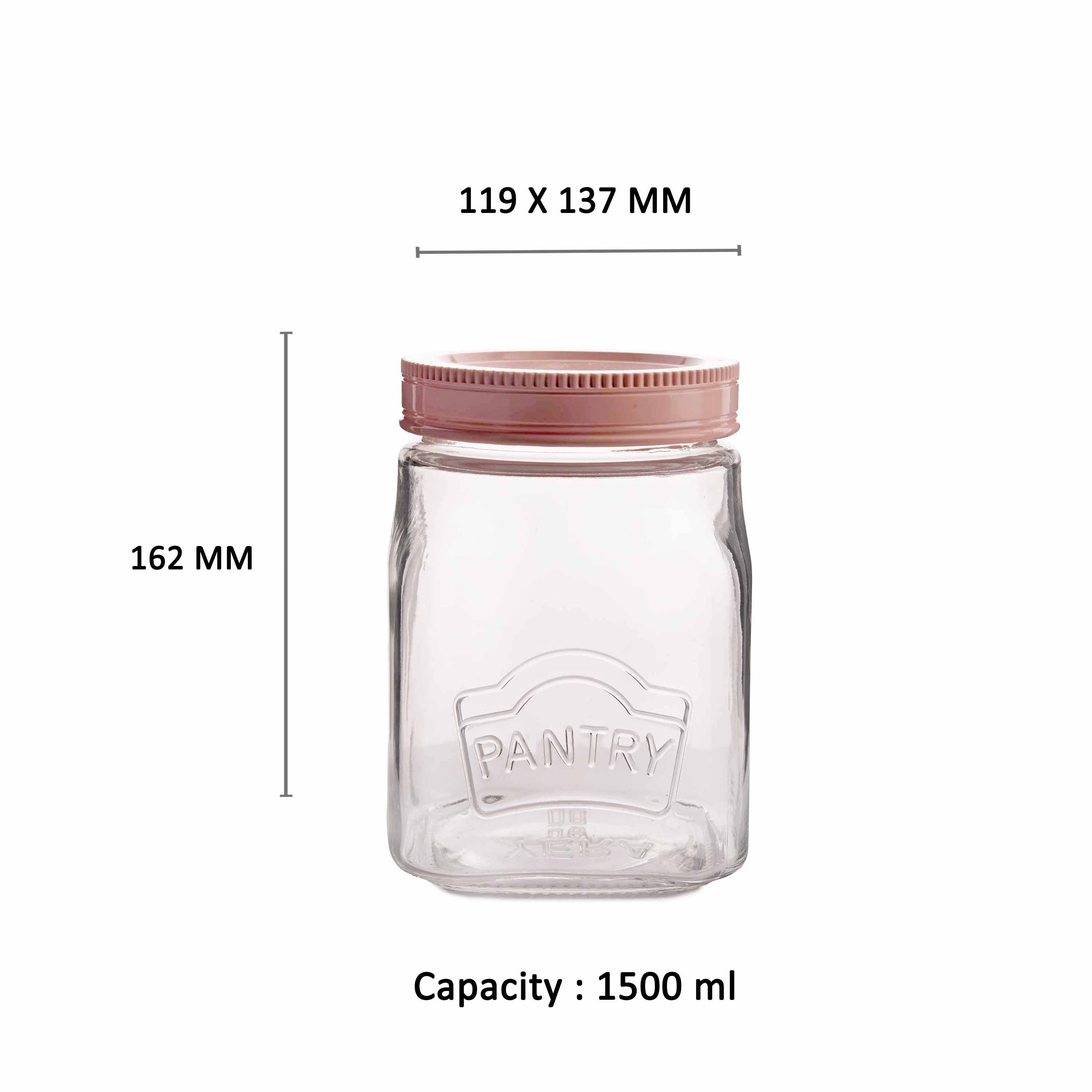 YERA Pantry Glass Storage Jar PJS-1500, 1500ml, 1 Pc Pack – Glass Kitchen Storage Jar