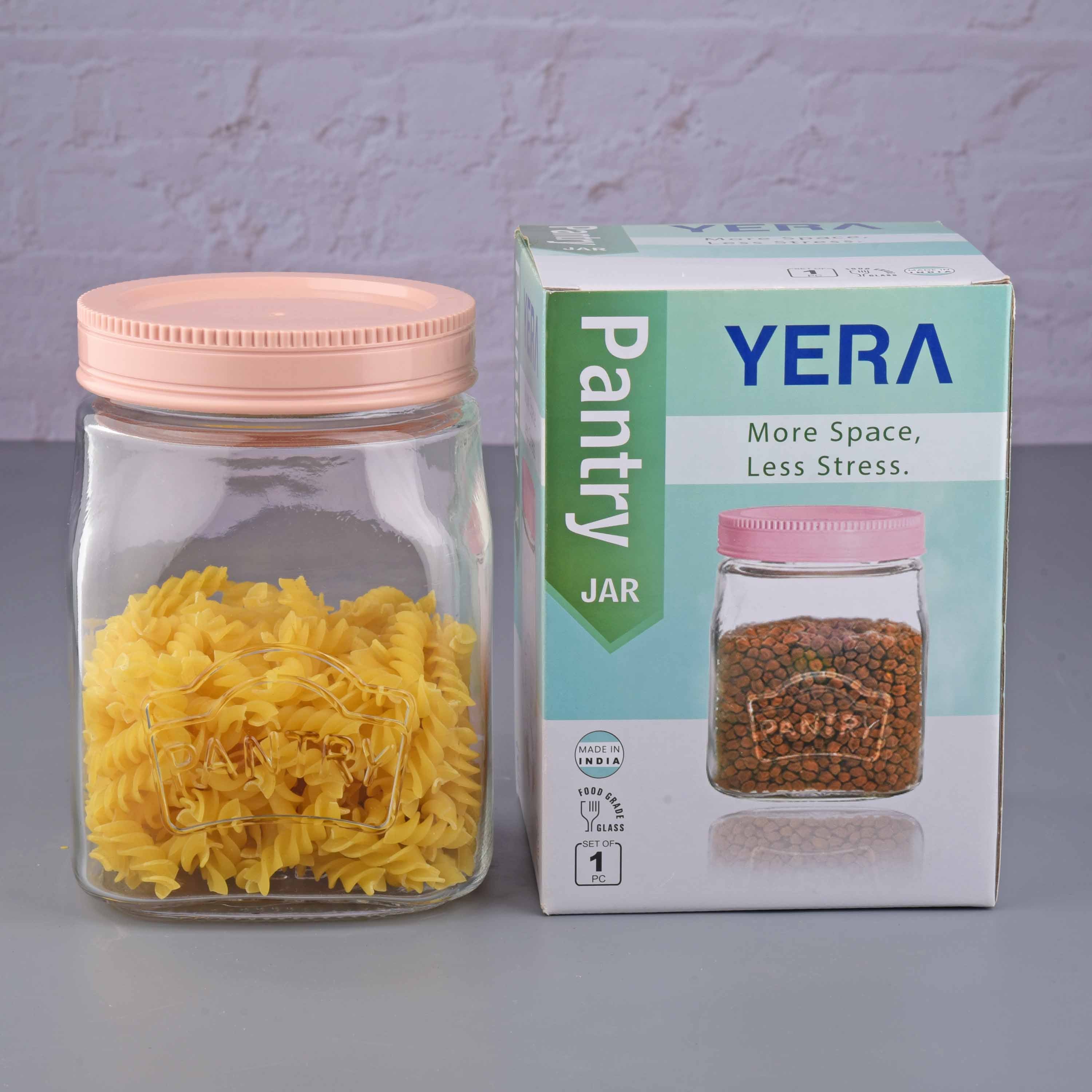 YERA Pantry Glass Storage Jar PJS-1500, 1500ml, 1 Pc Pack – Glass Kitchen Storage Jar