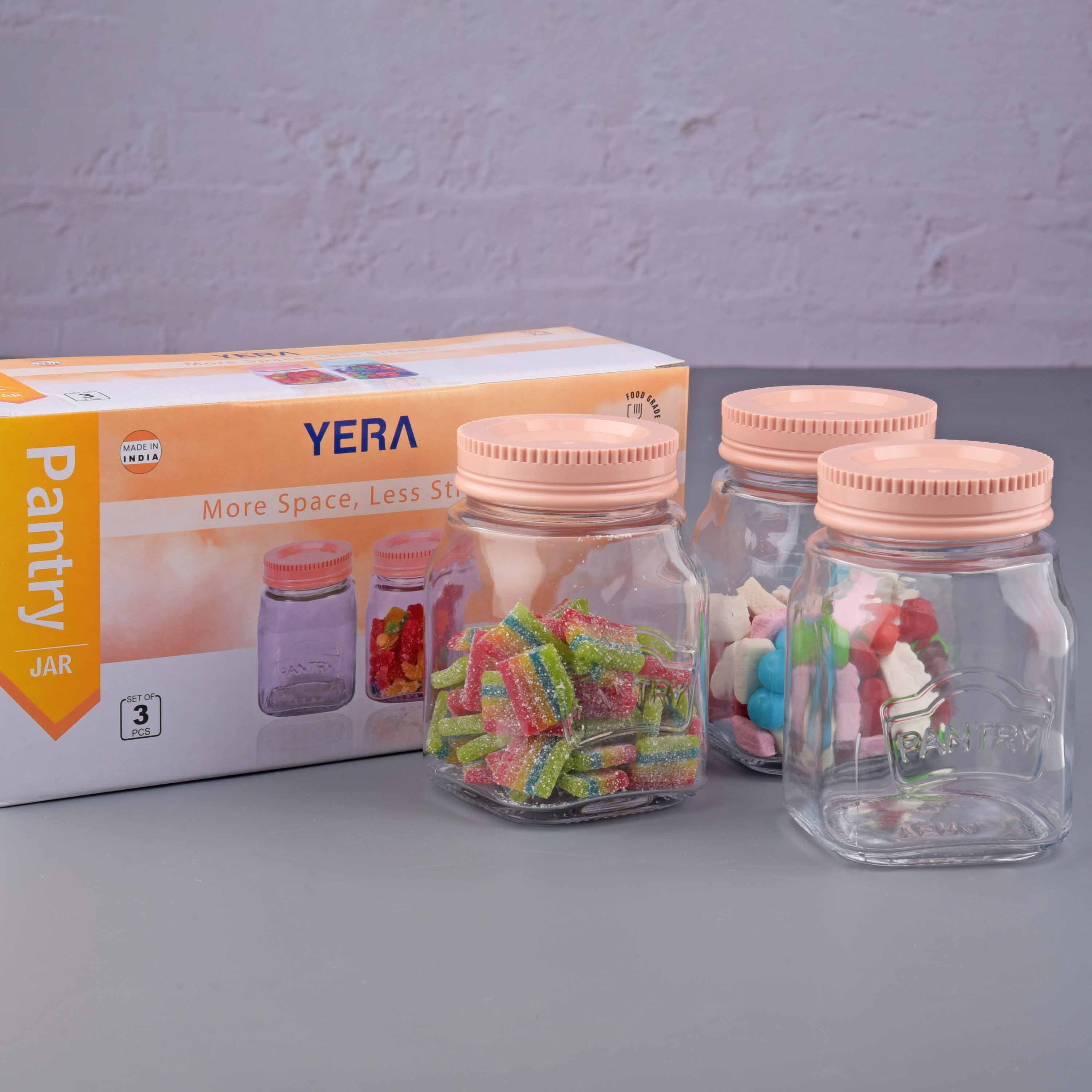 YERA Pantry Glass Storage Jar PJS-300, 300ml, Set of 3 Pack – Airtight Kitchen Pantry Jar
