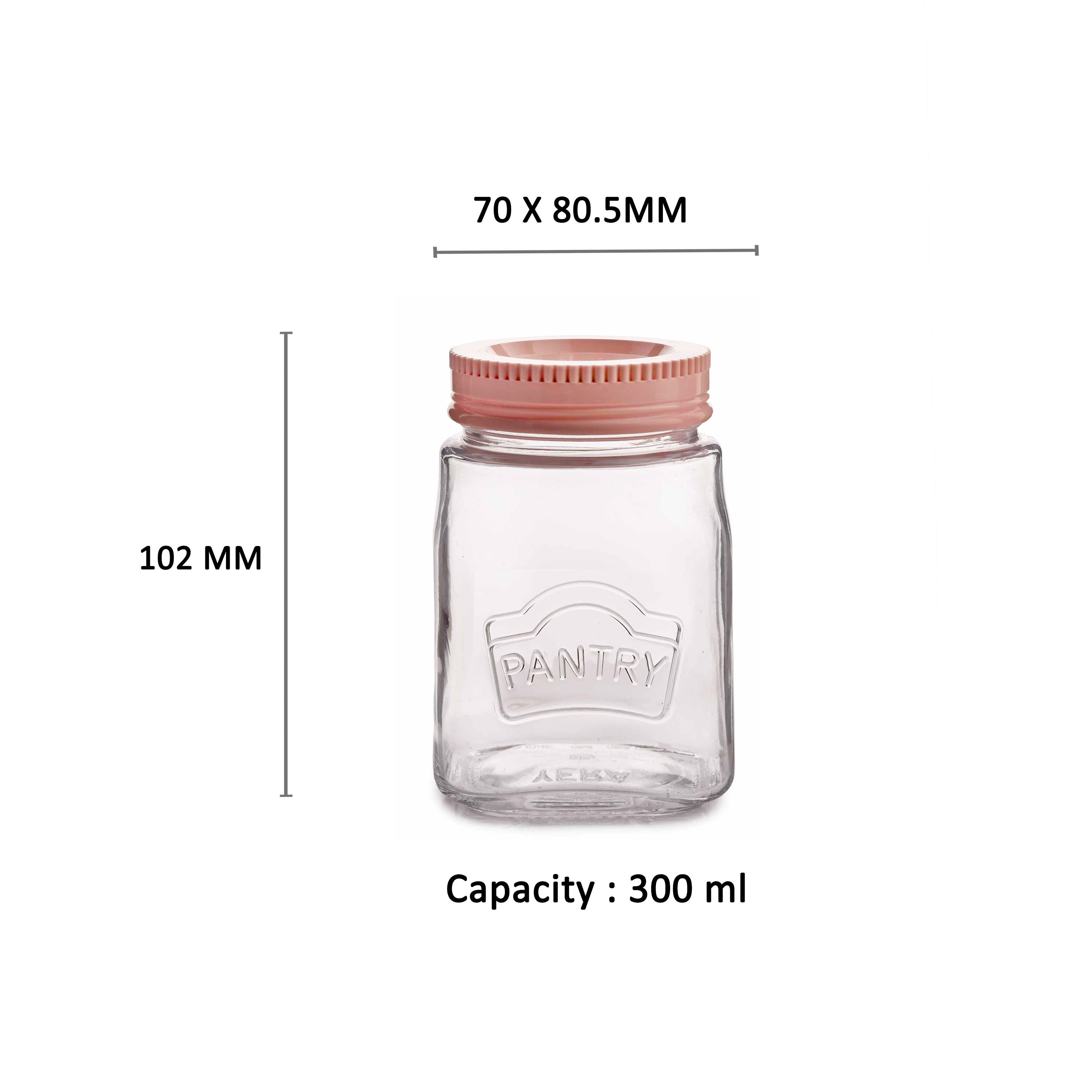 YERA Pantry Glass Storage Jar PJS-300, 300ml, Set of 3 Pack – Airtight Kitchen Pantry Jar