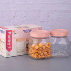 YERA Pantry Glass Storage Jar PJS-550, 300ml, Set of 2 Pack – Airtight Glass Kitchen Storage Jar