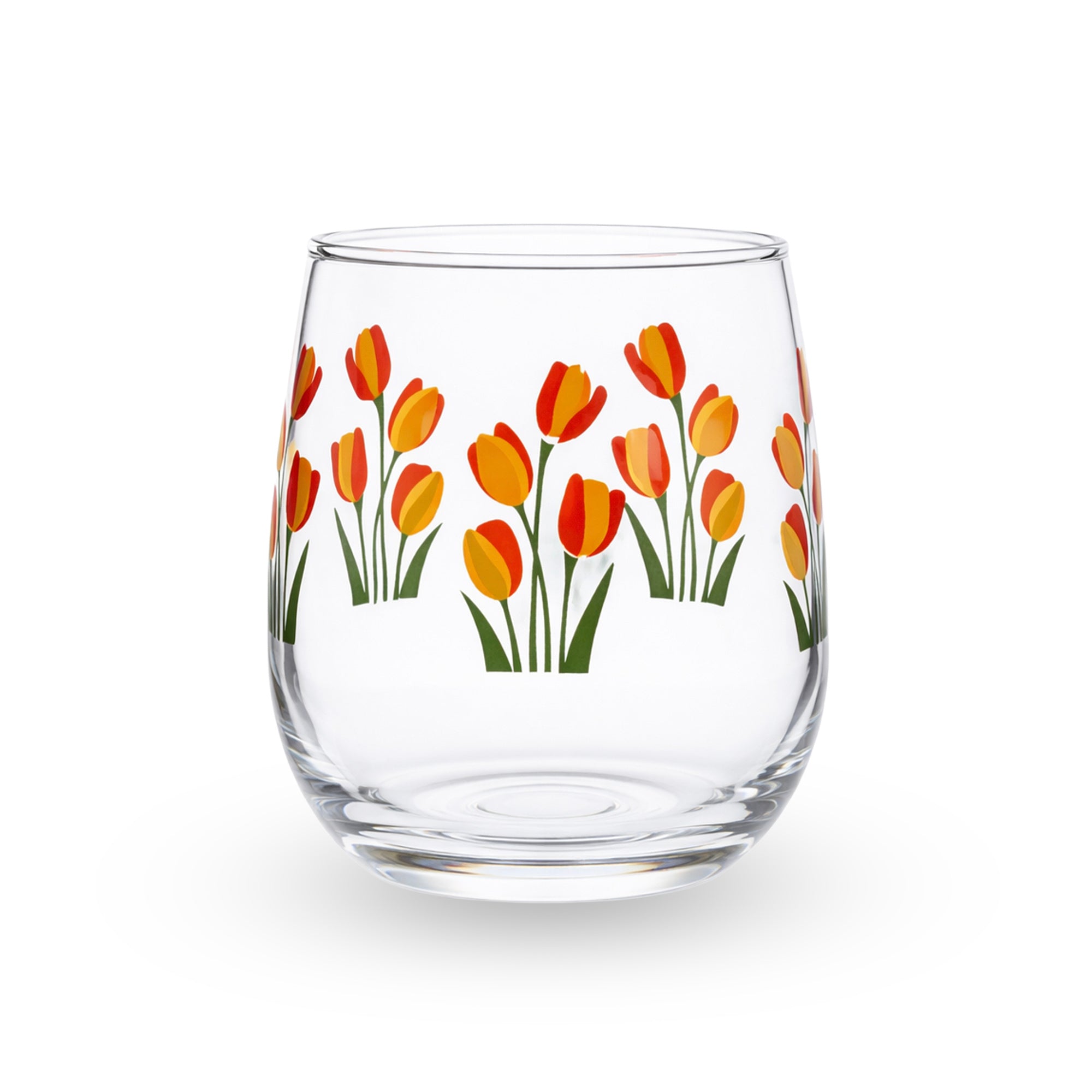 YERA Prima Vexa Floral Juice Glass, 210ml, Set of 6 – Printed Glass Juice Set