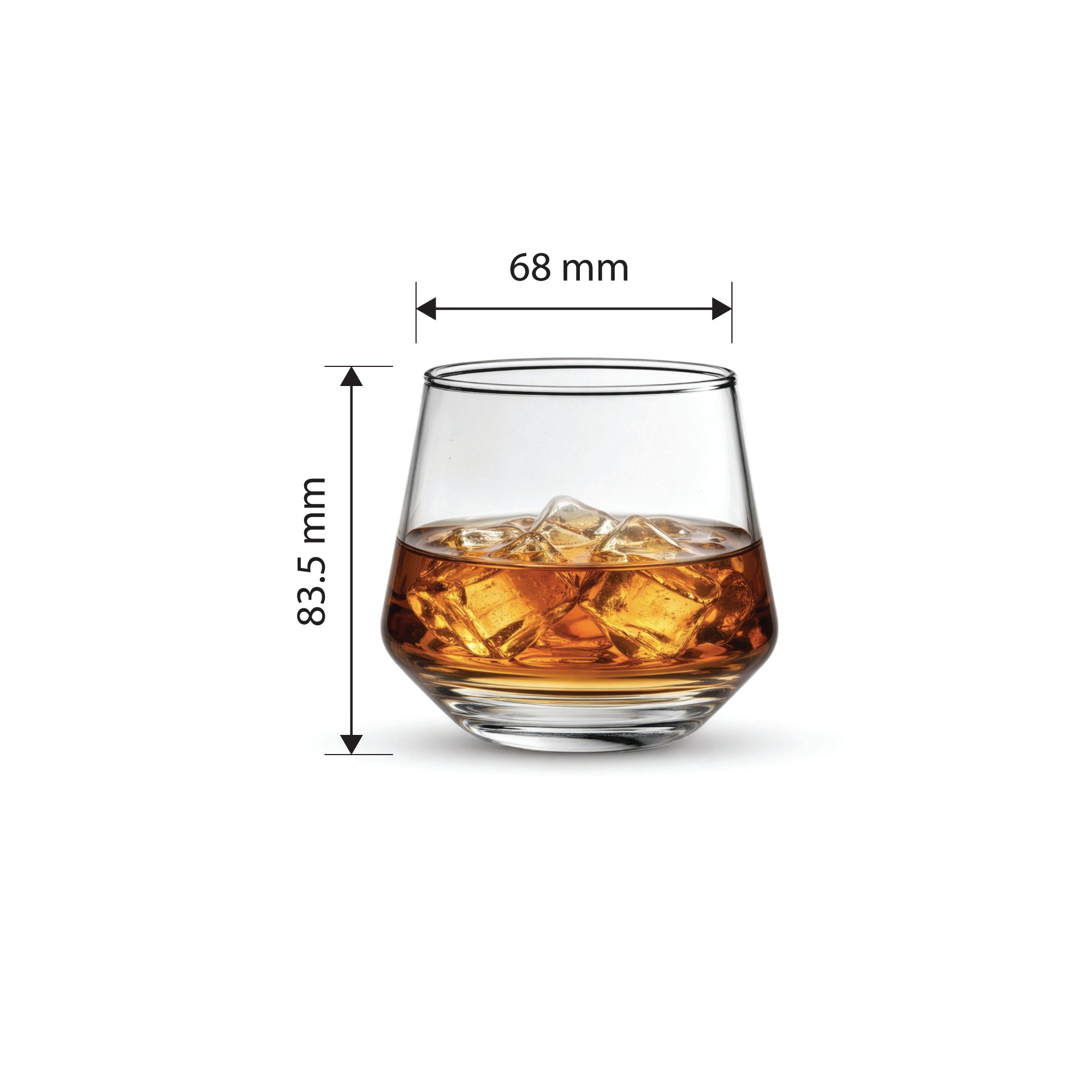 YERA Prima Oak Whiskey Glass, 300ml, Set of 6 – Heavy Base Drinking Glasses