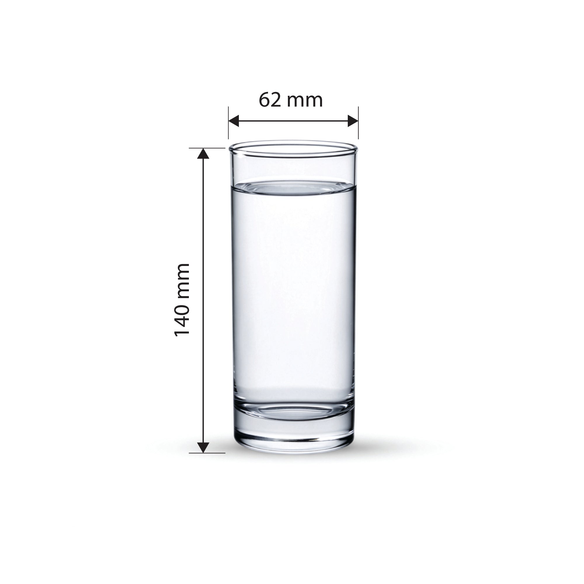 YERA Prima Atlas Straight Glass, 295ml, Set of 6 – Straight Shape Drinking Glasses