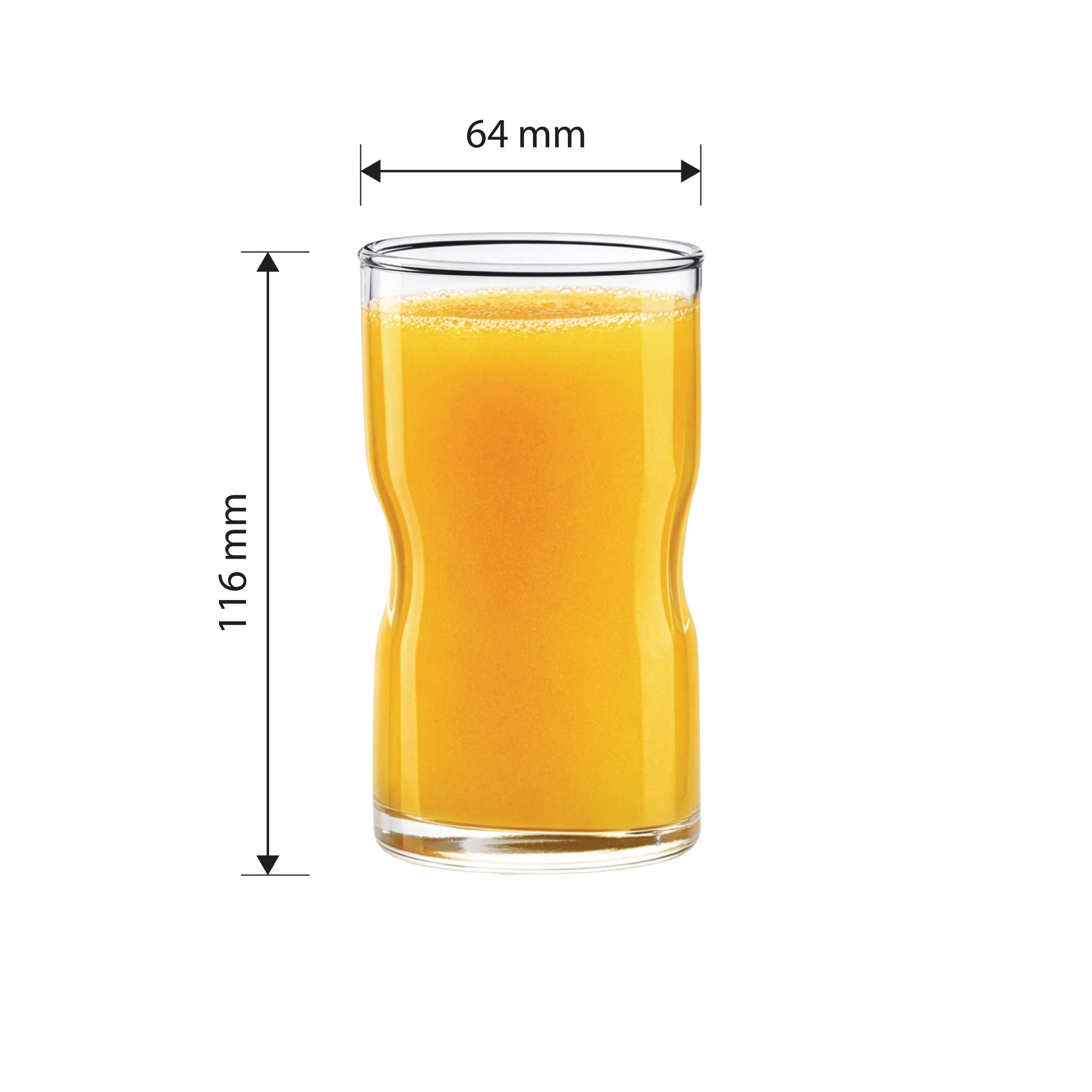 YERA Prima Austin Long Thumb Hold Glass, 285ml, Set of 6 – Ergonomic Grip Glasses