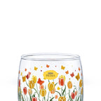 YERA Prima Nova Floral Juice Glass, 215ml, Set of 6 – Floral Design Drinking Glasses