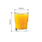 YERA Prima Alwyn Stackable Glass, 215ml, Set of 6 – Space-Saving Stackable Glasses