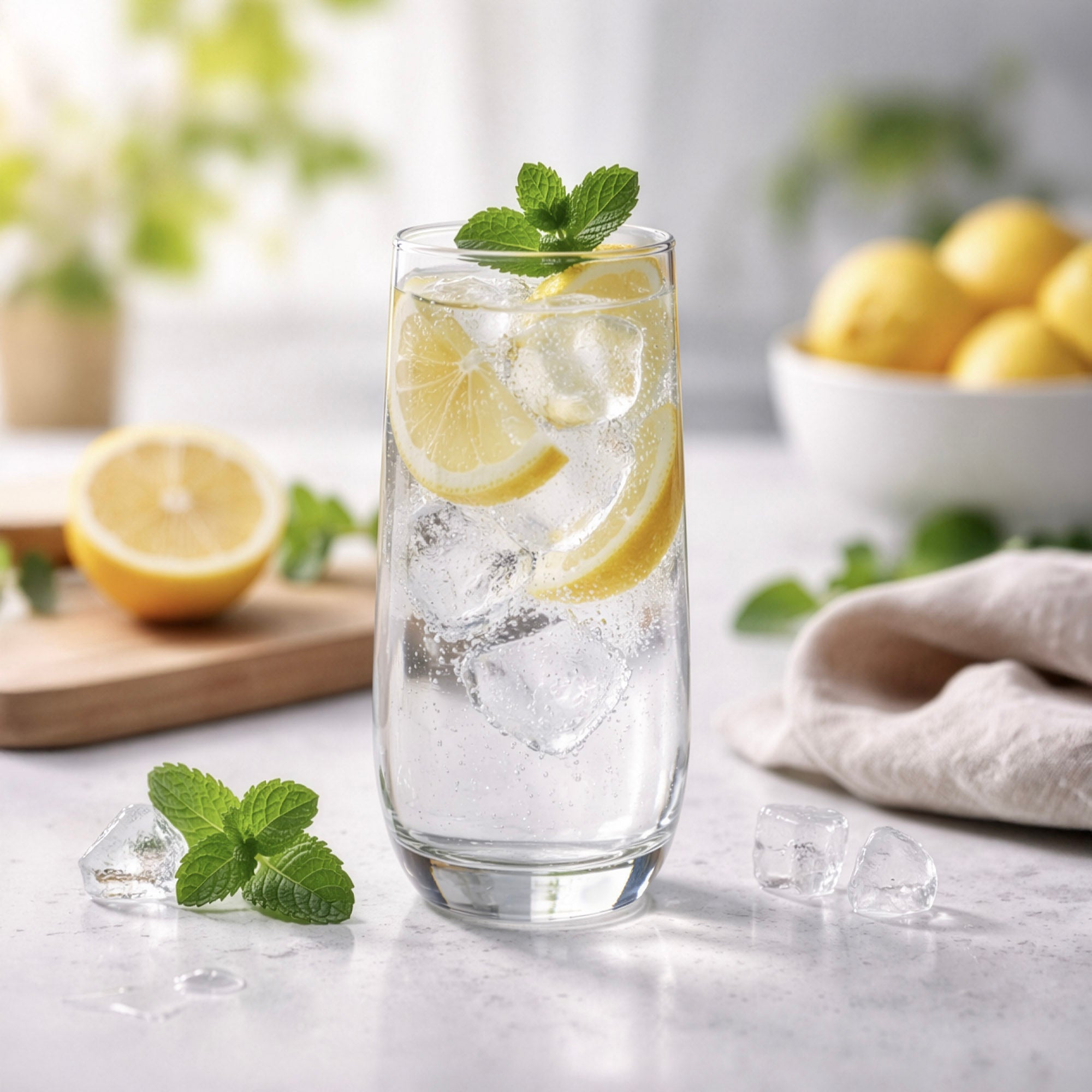 YERA Prima Aqua Water Glass, 290ml, Set of 6 – Large Water Glass Set