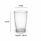 YERA Epitome Glass Tumbler TP10-P0, 240ml, Set of 6 Pack