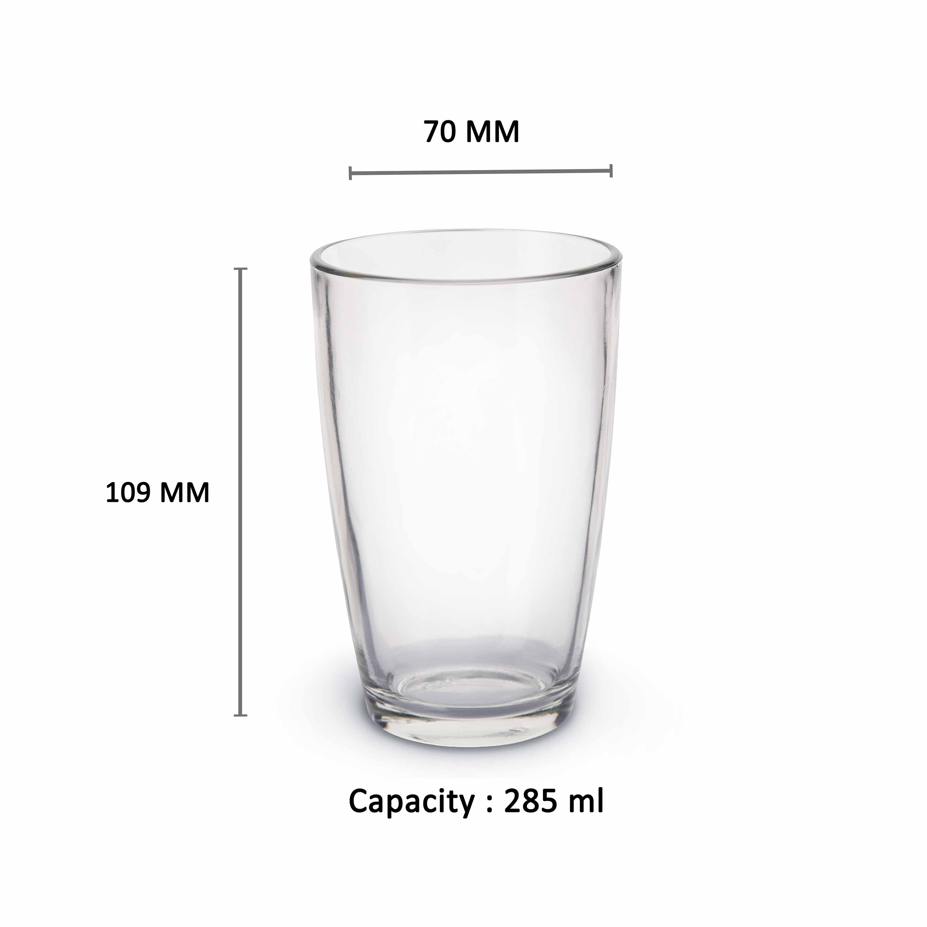 YERA Epitome Glass Tumbler TP10-P0, 240ml, Set of 6 Pack