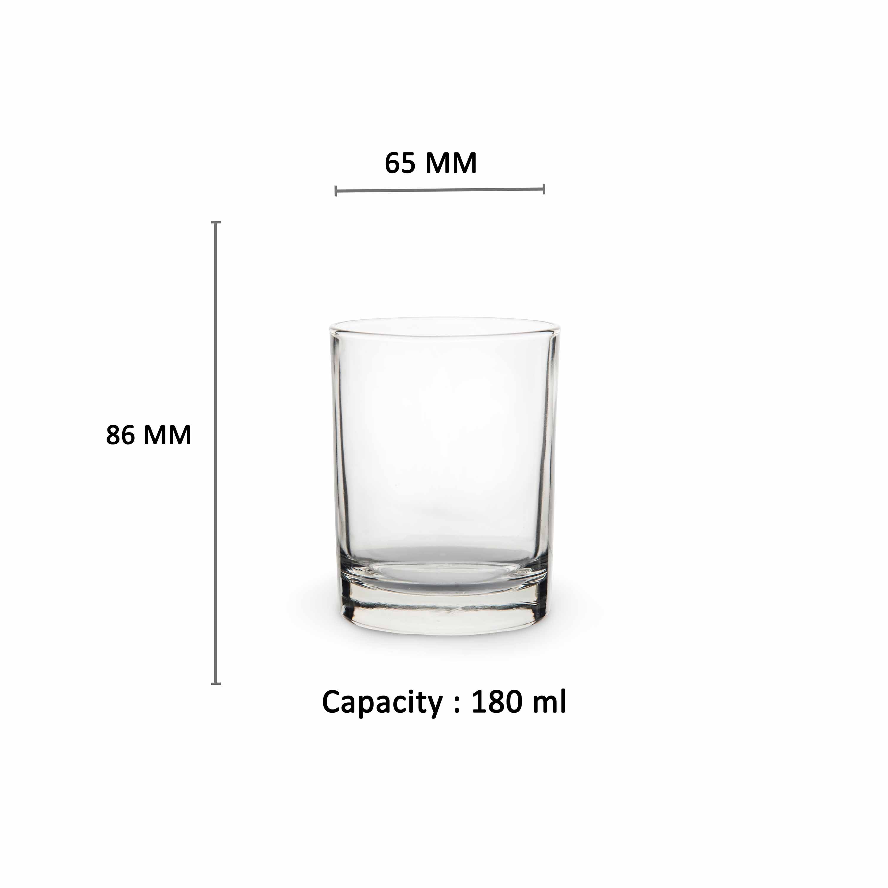 YERA Classic Glass Tumbler TS6HB-P0, 180ml, Set of 6 Pack – Everyday Drinking Glasses