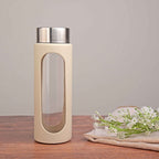 YERA Aqua Bliss Glass Water Bottle WB500 – Silicone Sleeve Drinking Bottle